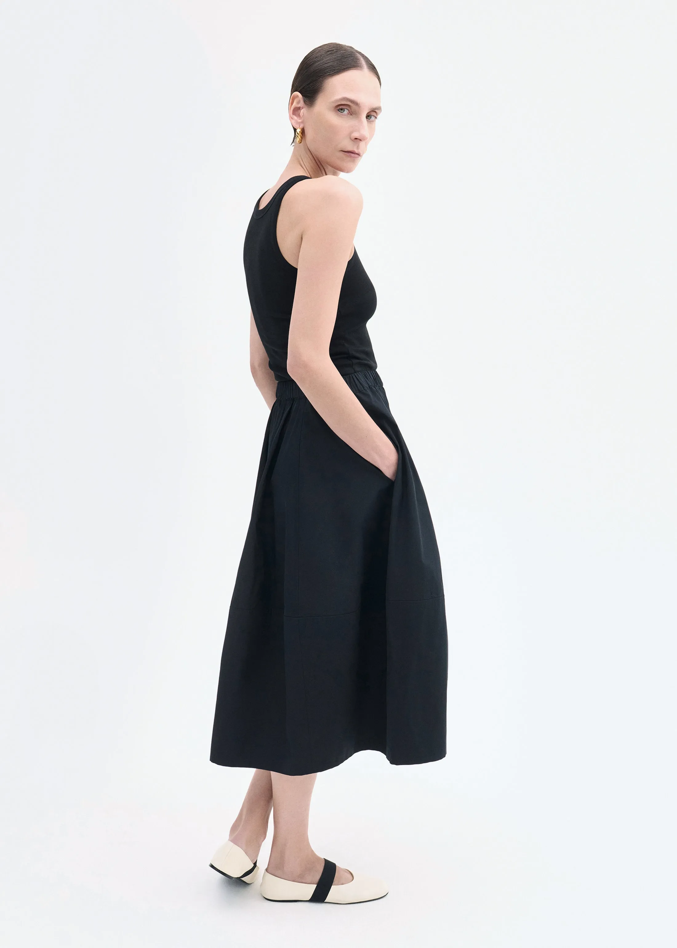 Fitted Tank in Cotton Jersey - Black sold by CO