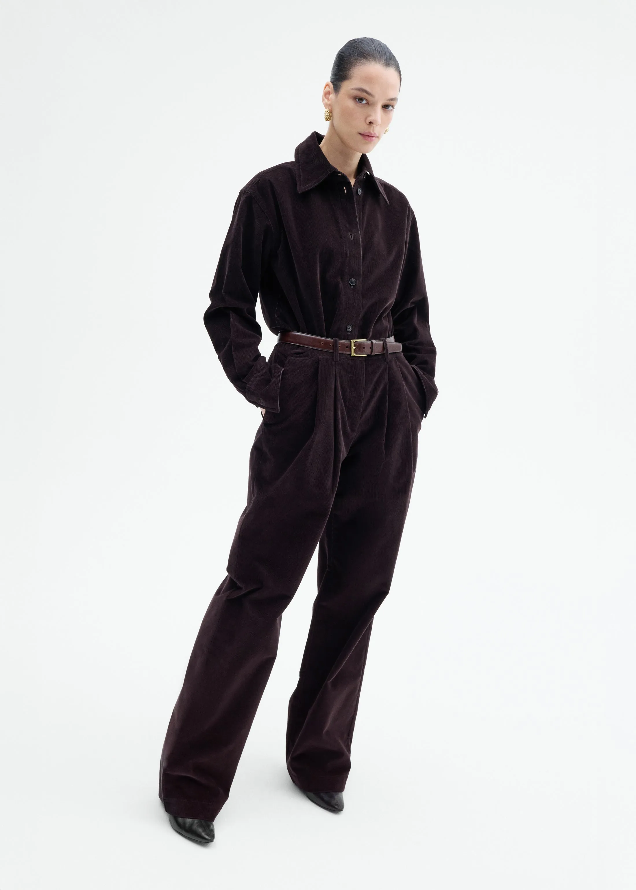 Corduroy Wide Leg Pant - Chocolate sold by CO product image thumbnail 5