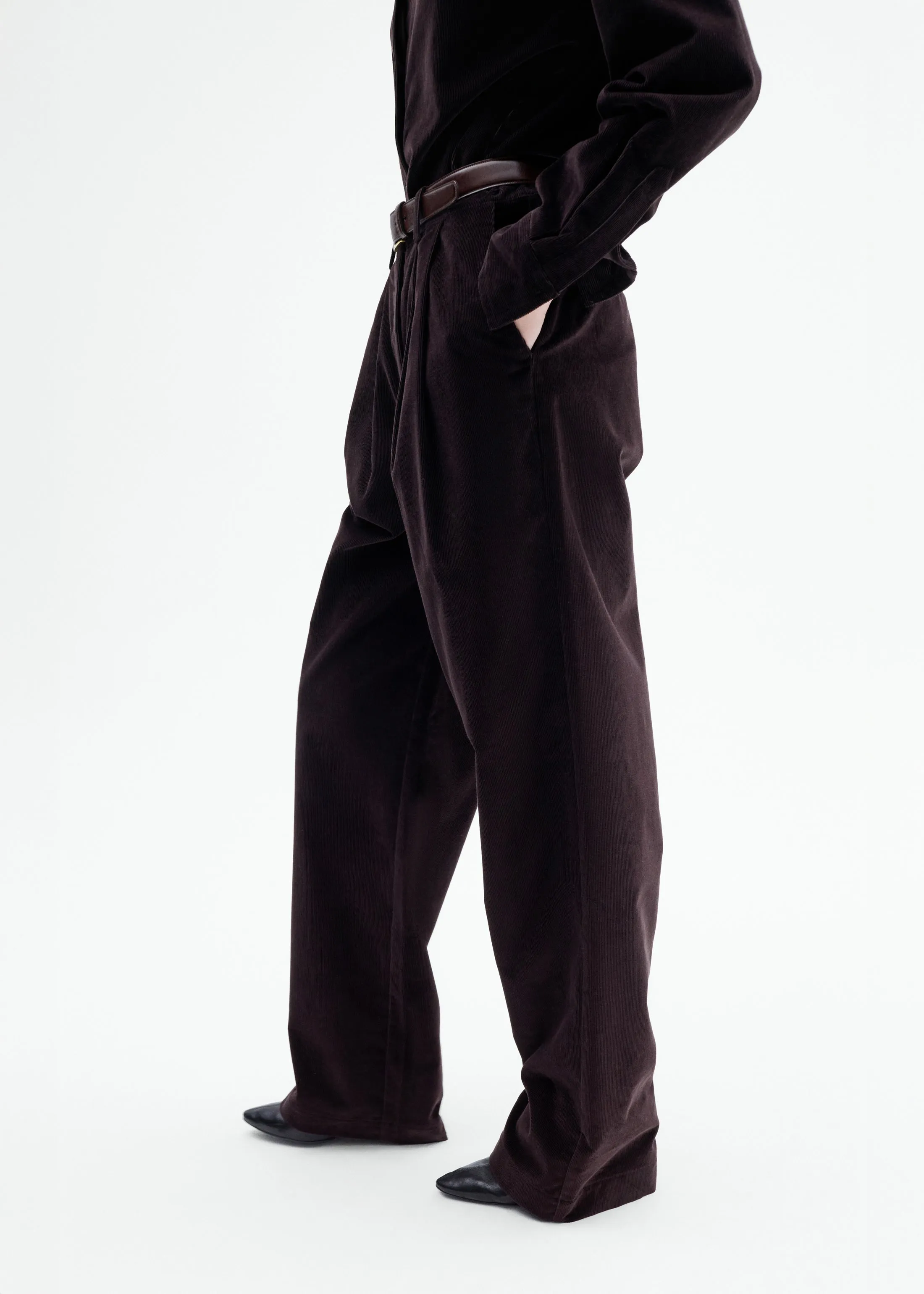 Corduroy Wide Leg Pant - Chocolate sold by CO product image thumbnail 2