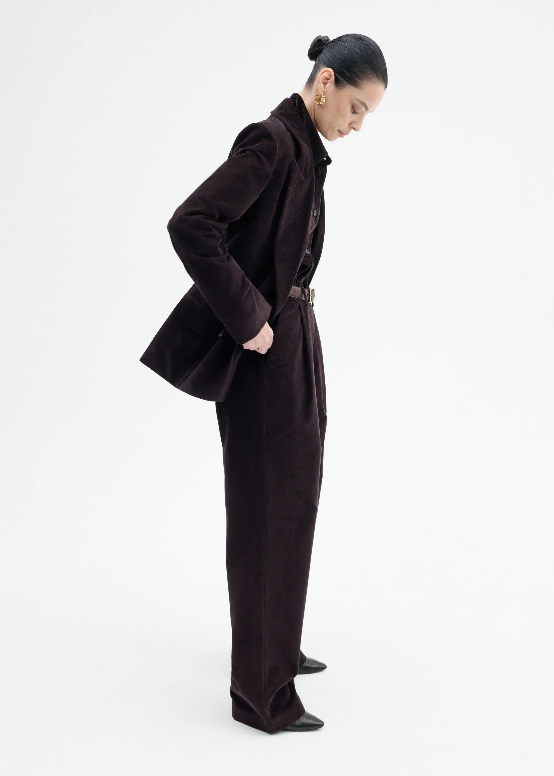 Corduroy Wide Leg Pant - Chocolate sold by CO product image thumbnail 3