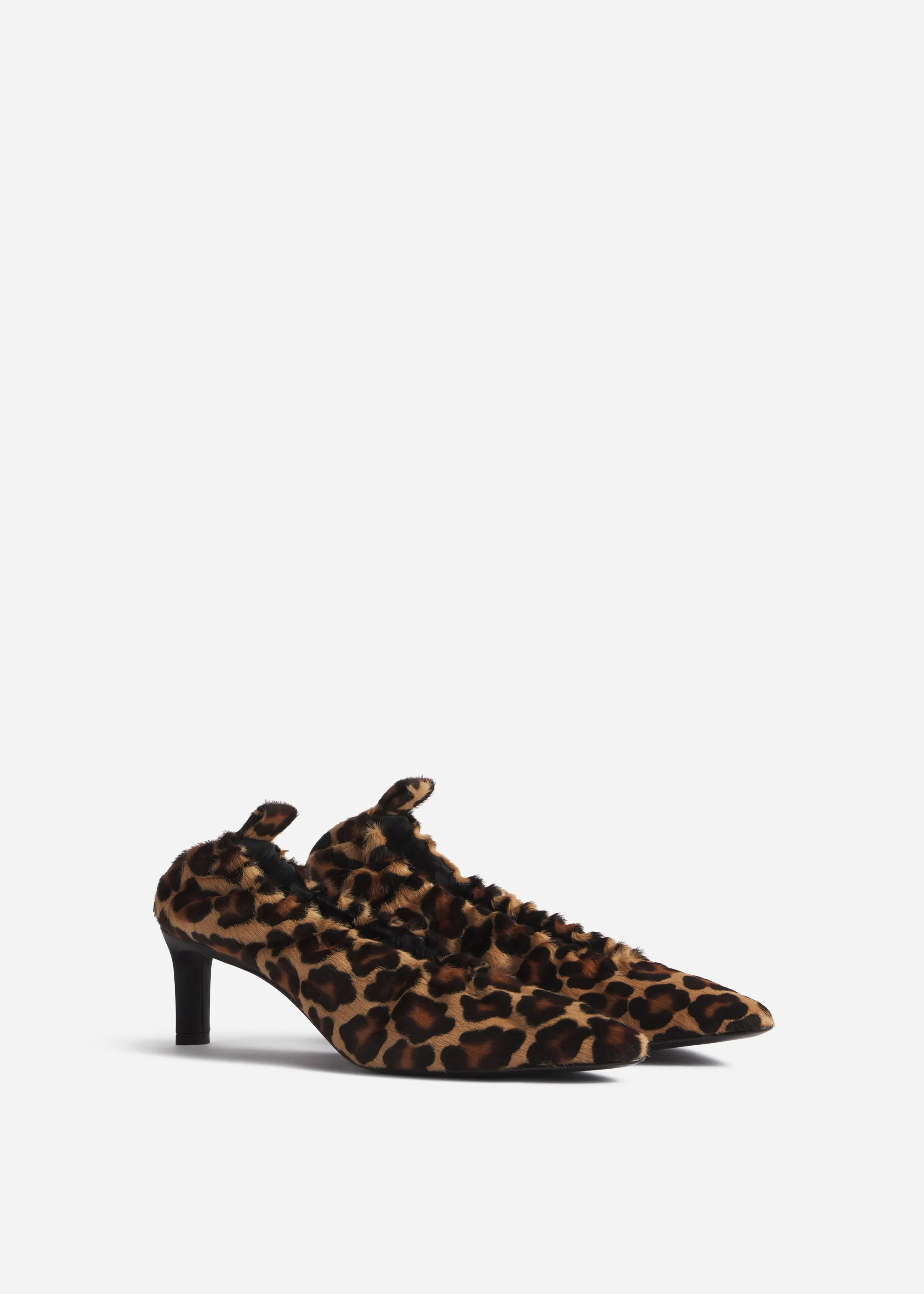 Calf Hair Pointed Ruched Pumps - Leopard sold by CO product image thumbnail 2