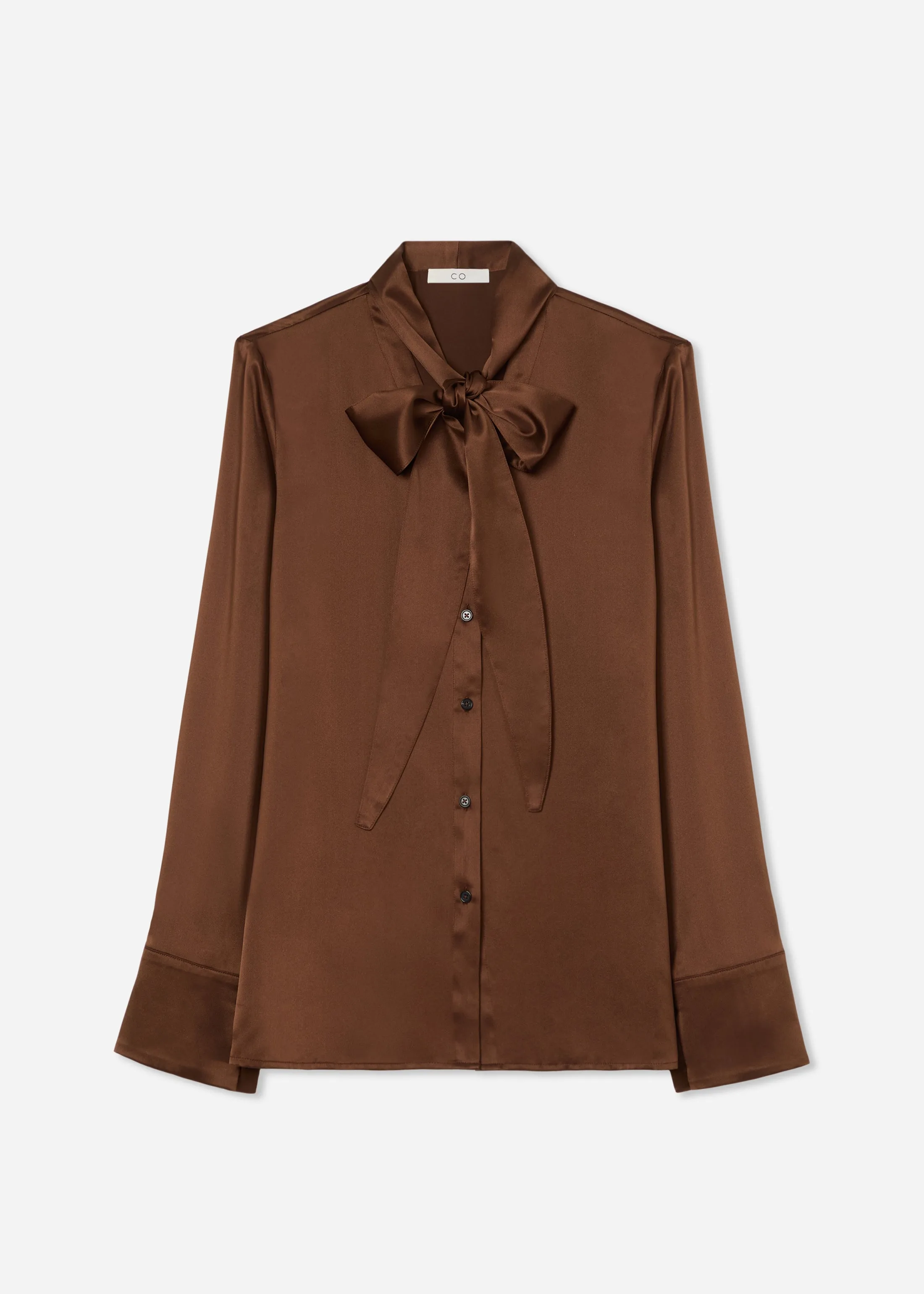 Scarf Blouse in Silk Charmeuse - Moose sold by CO product image thumbnail 4