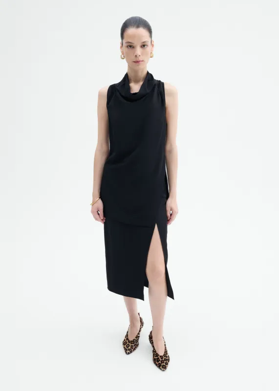 Sleeveless Cowl Neck Top - Black sold by CO