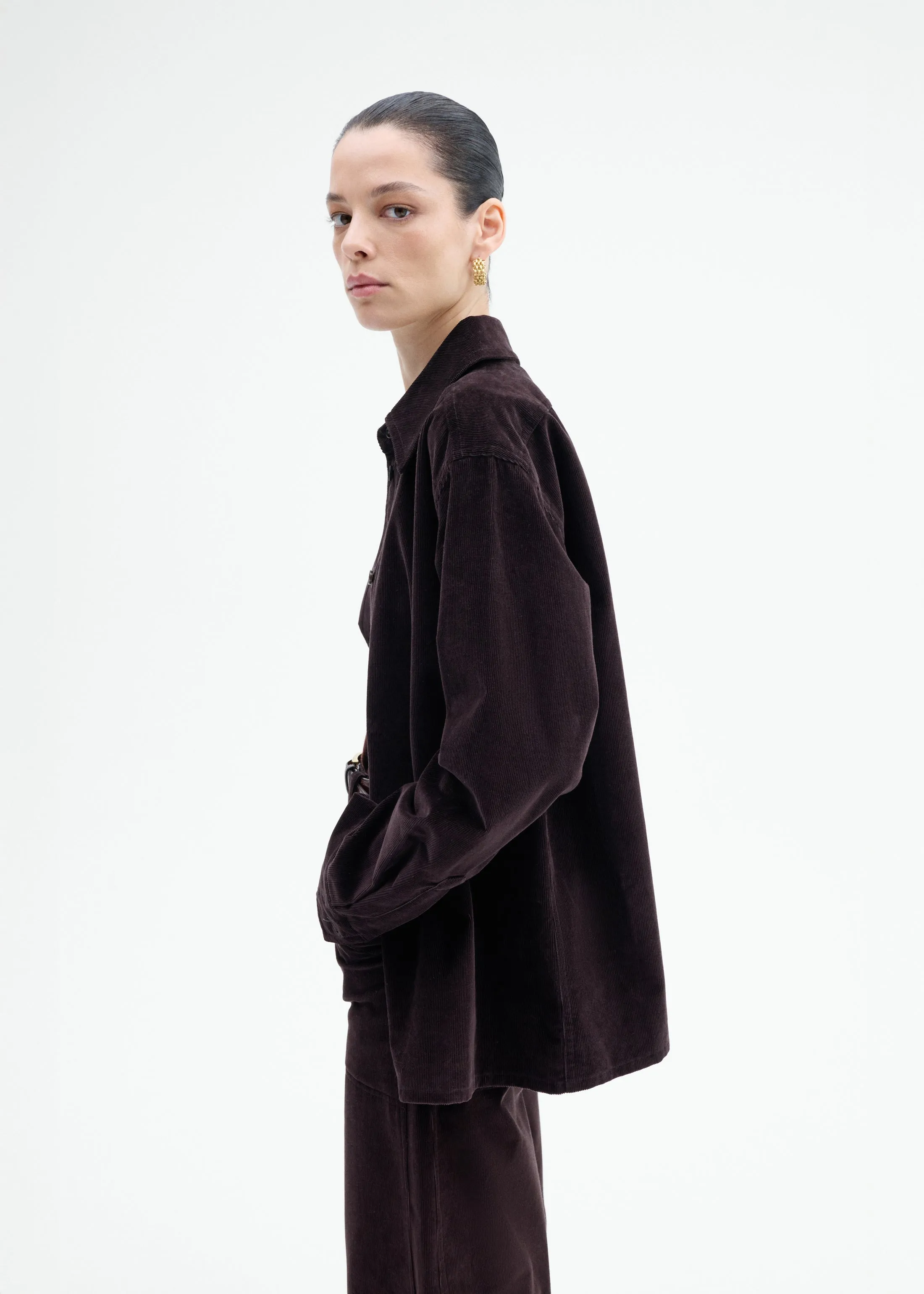 Corduroy Overshirt - Chocolate sold by CO product image thumbnail 3