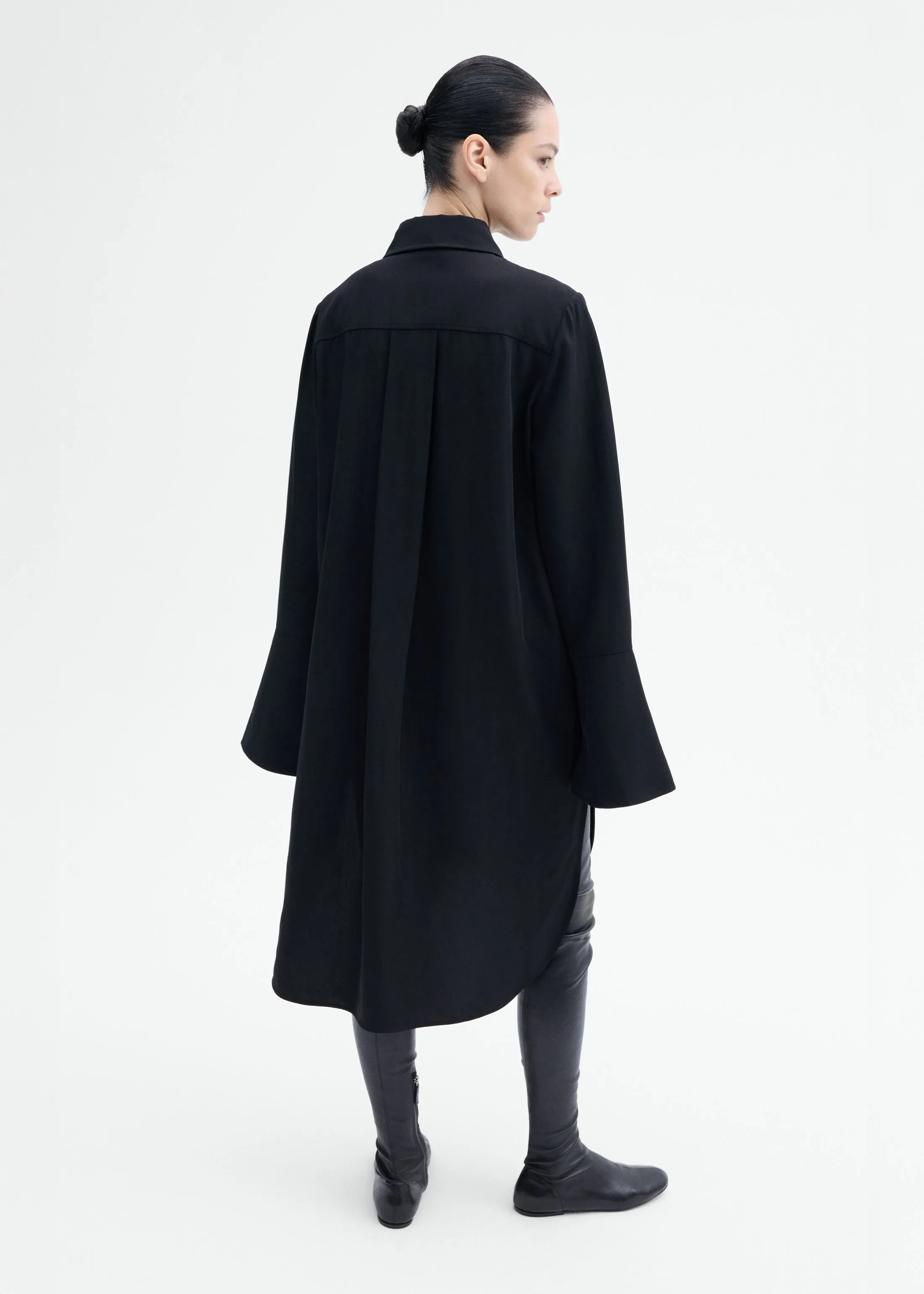 Zip-Front Dress in Viscose Wool - Black sold by CO product image thumbnail 4