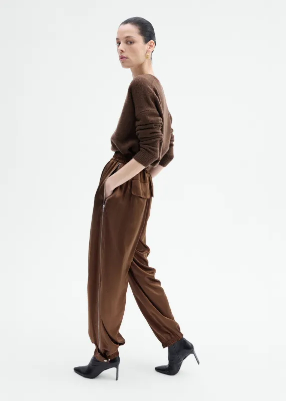 Track Pant in Silk Charmeuse - Moose made by CO