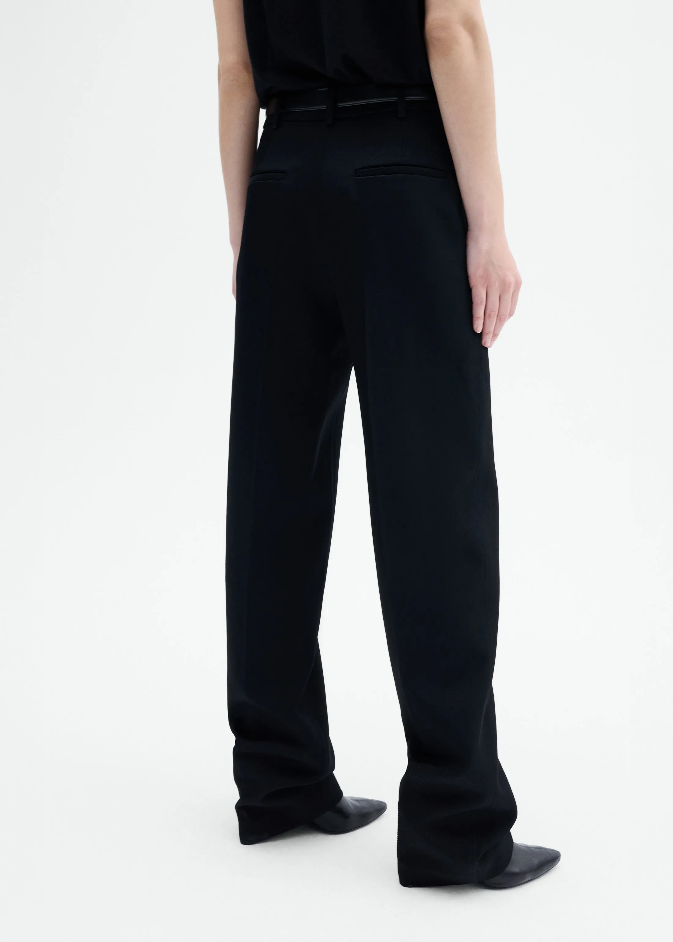 Tailored Straight Pant in Virgin Wool - Black sold by CO product image thumbnail 3