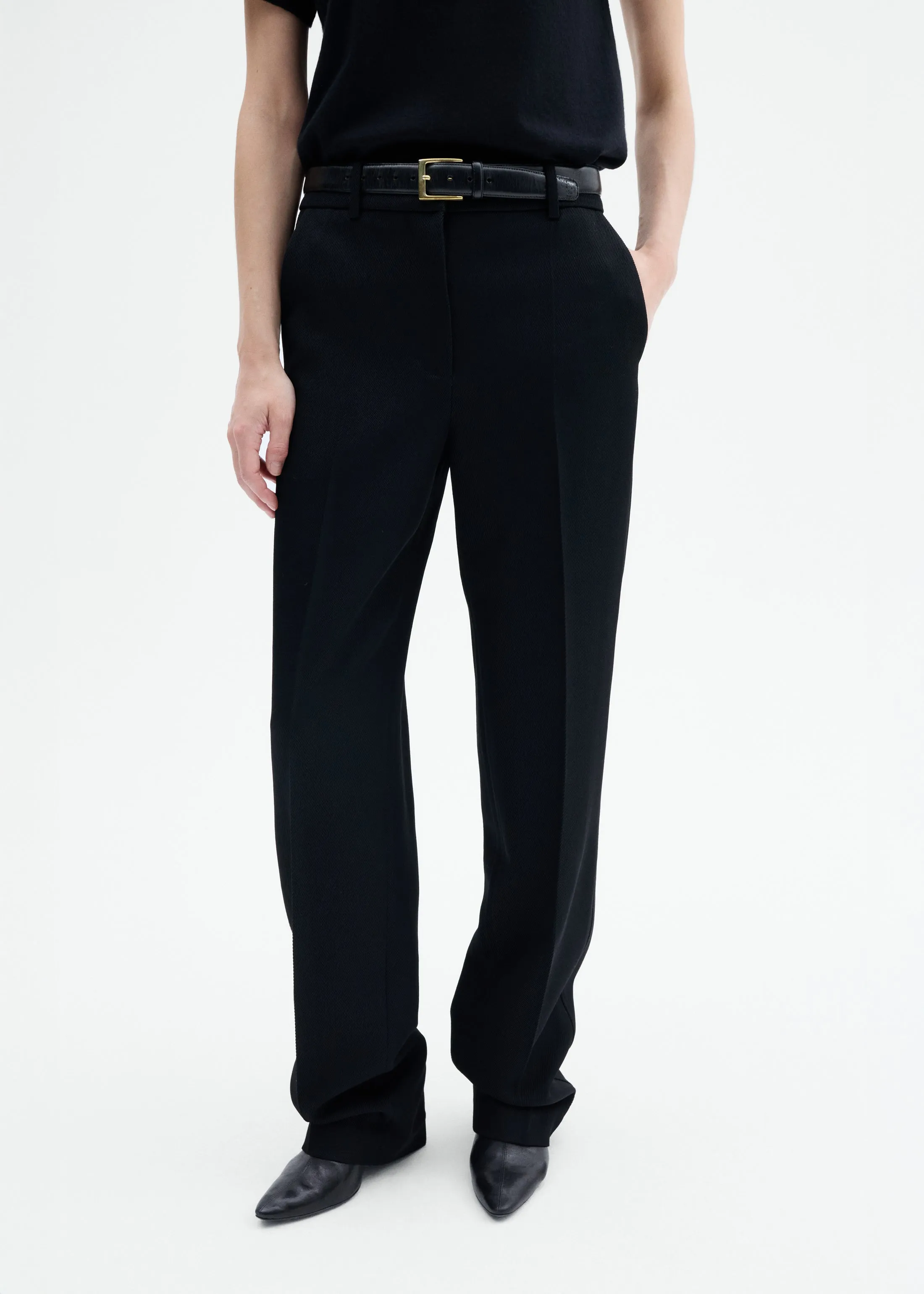 Tailored Straight Pant in Virgin Wool - Black sold by CO product image thumbnail 4