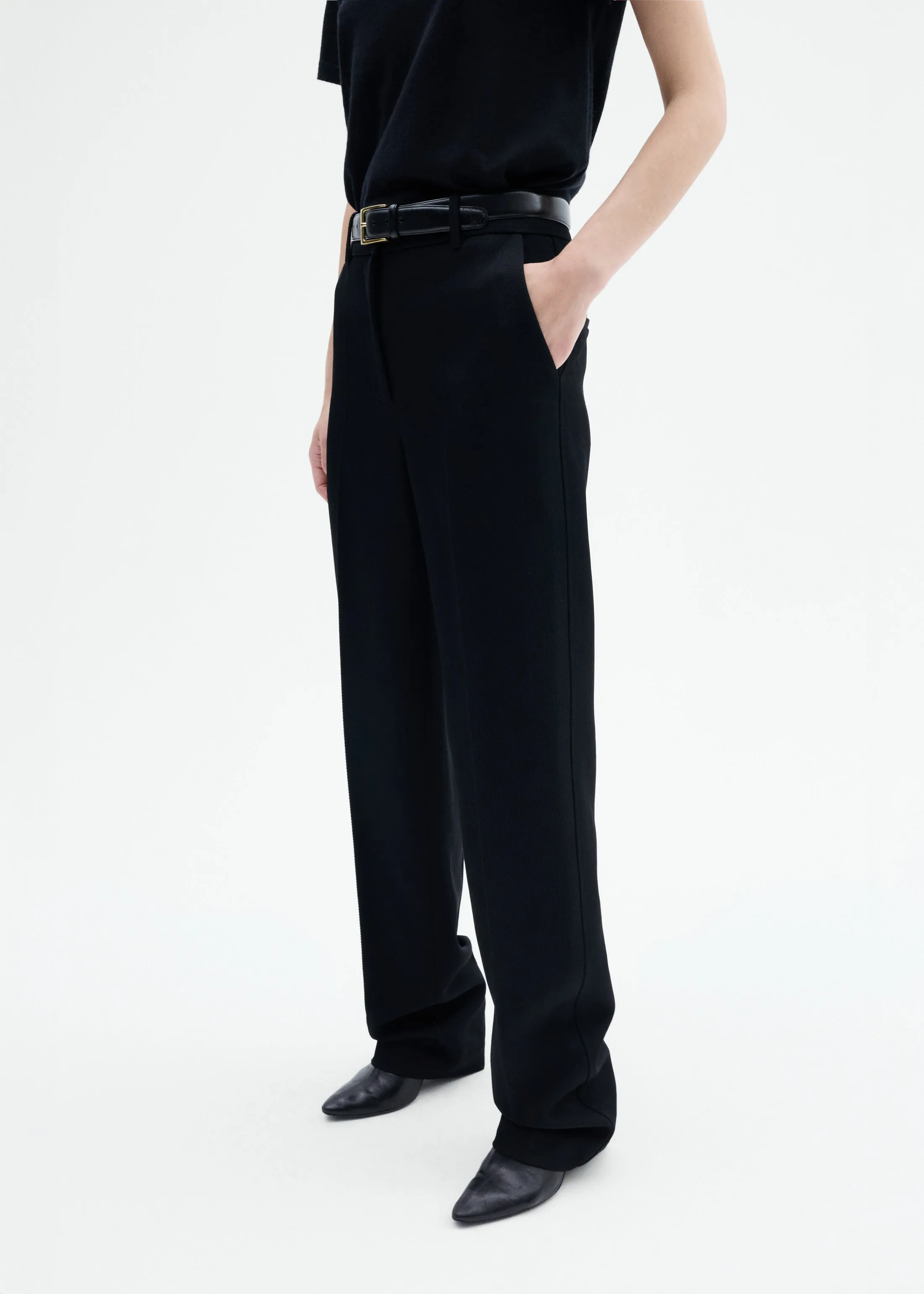 Tailored Straight Pant in Virgin Wool - Black sold by CO product image thumbnail 2