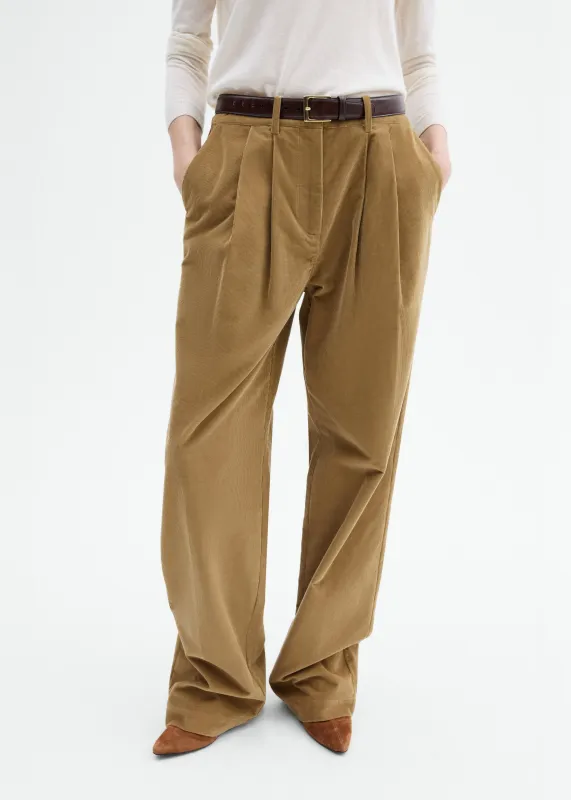 Corduroy Wide Leg Pant - Camel sold by CO