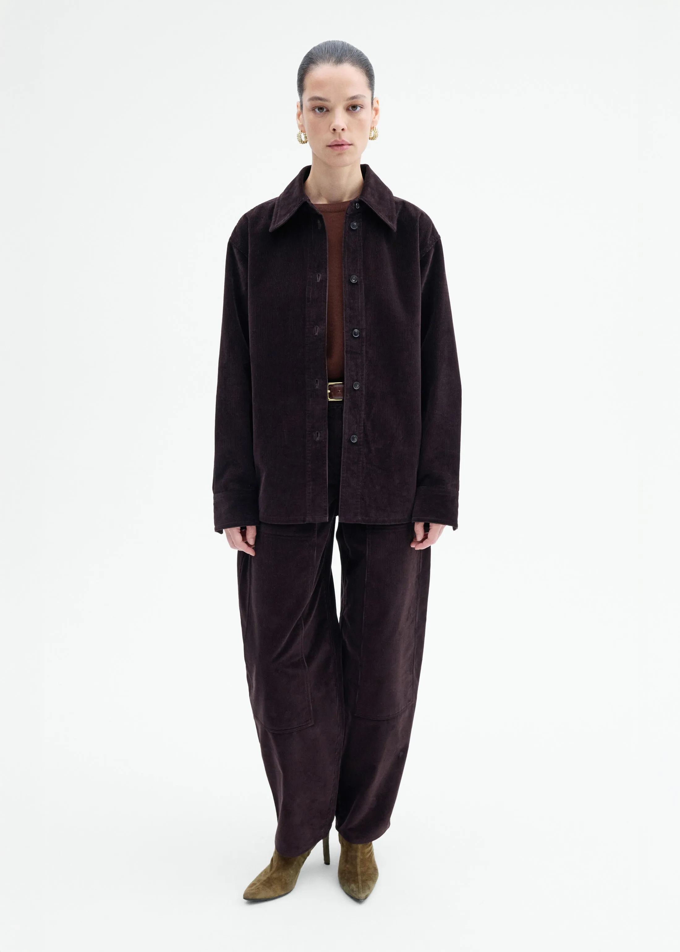 Corduroy Barrel Pant - Chocolate sold by CO product image thumbnail 4