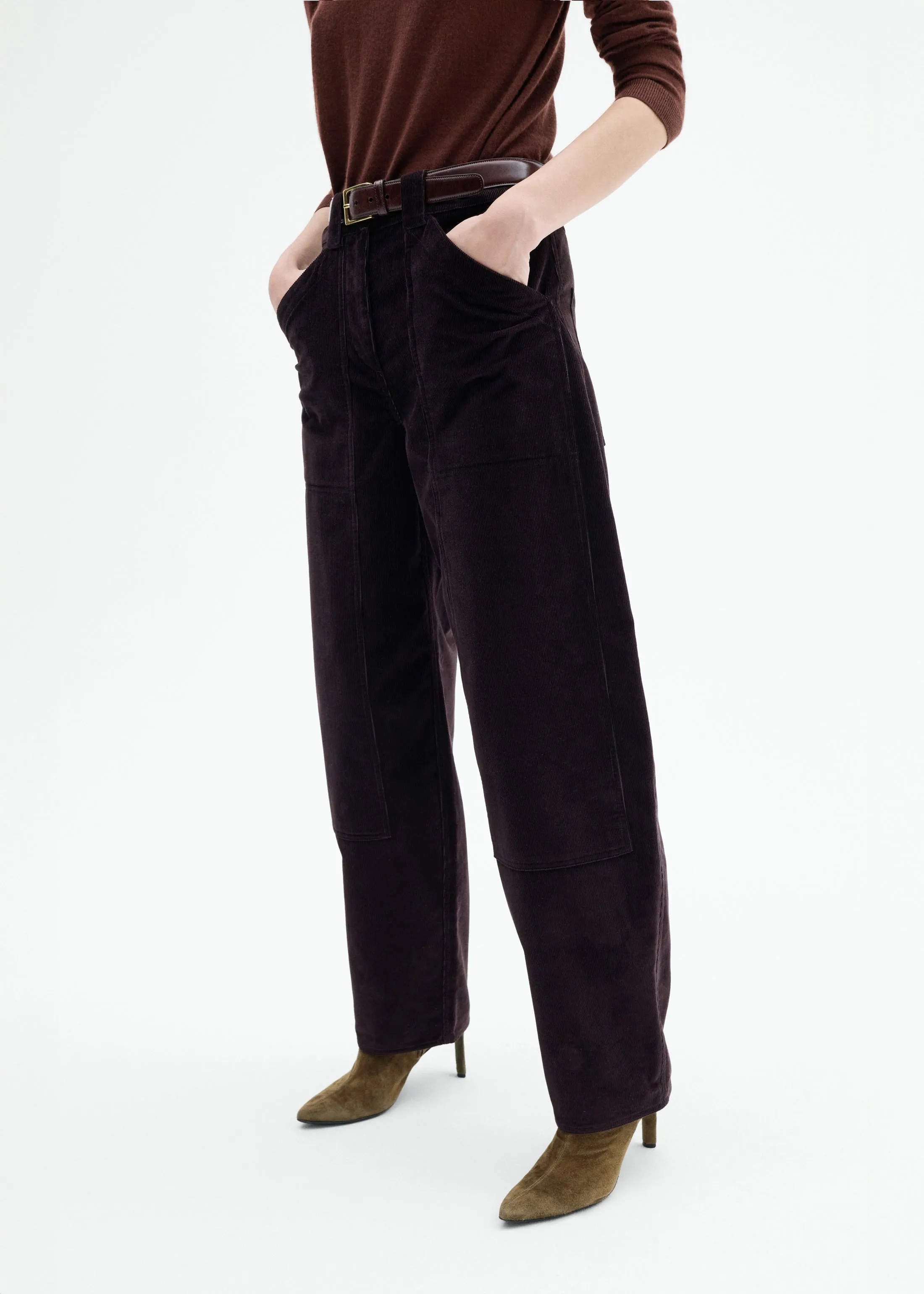 Corduroy Barrel Pant - Chocolate sold by CO product image thumbnail 2
