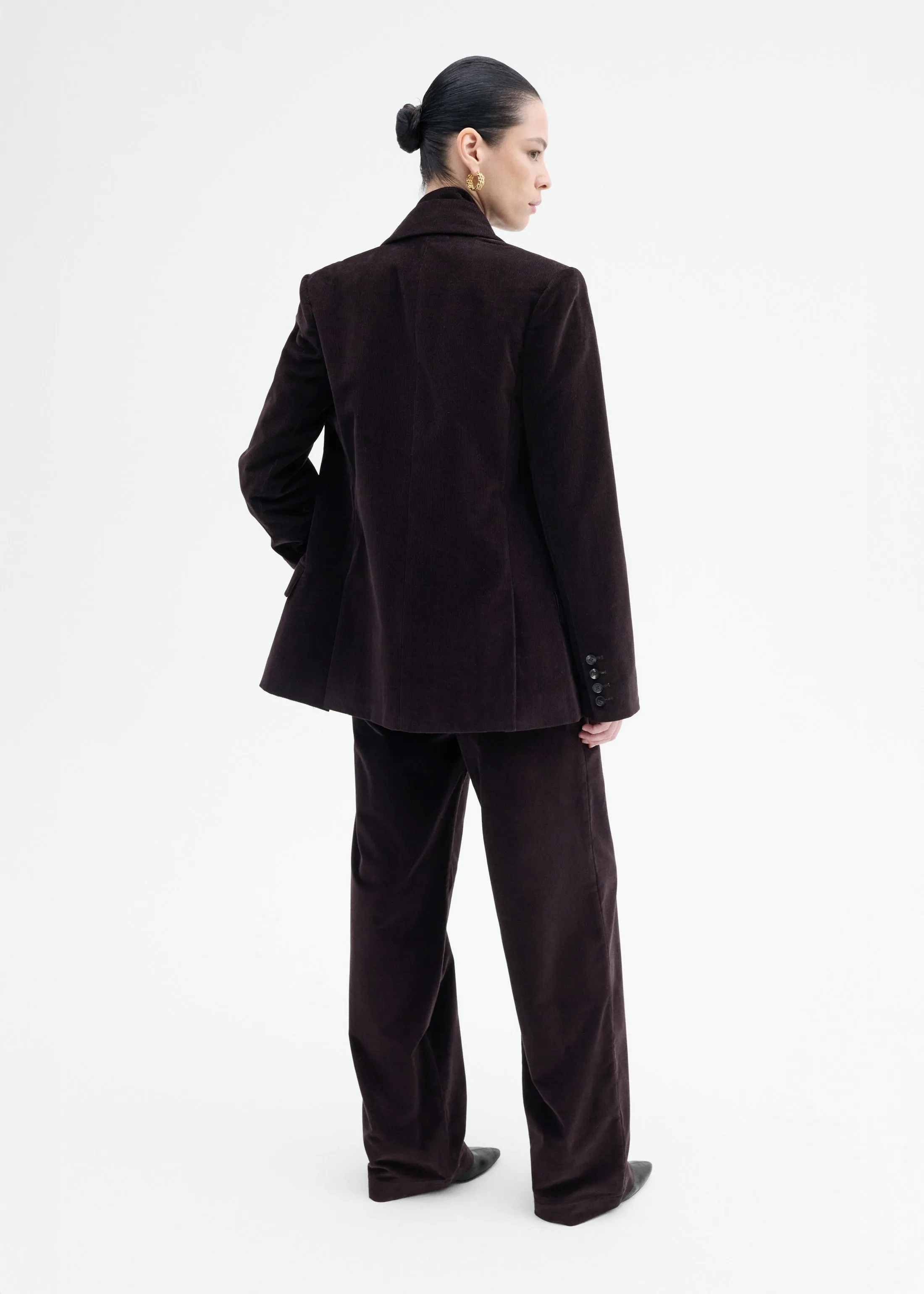 Corduroy Tuxedo Blazer - Chocolate sold by CO product image thumbnail 3