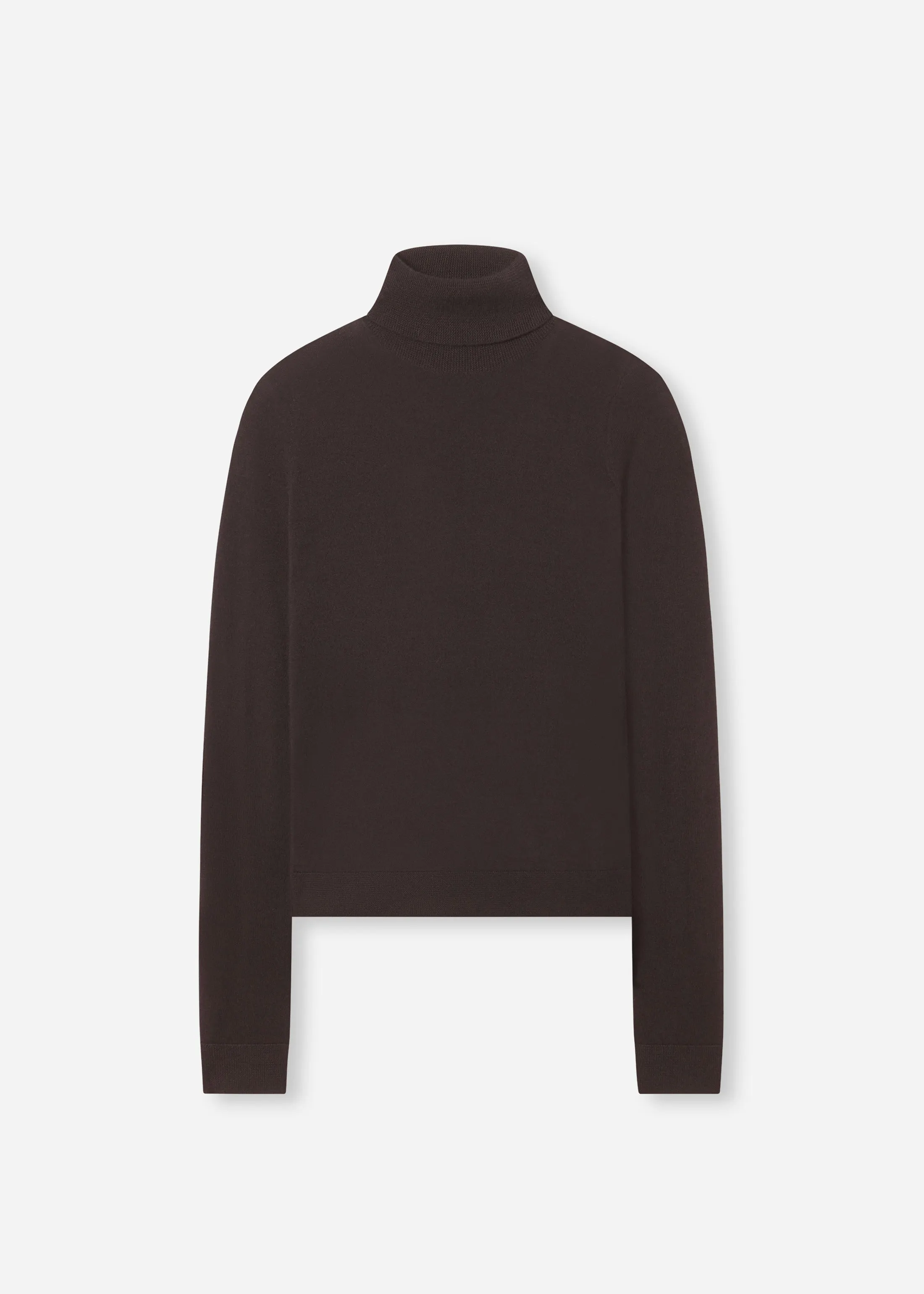 Slim Turtleneck in Fine Cashmere - Chocolate sold by CO product image thumbnail 4
