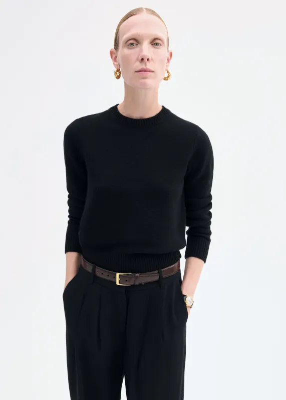 Crew Sweater in Cashmere - Black made by CO