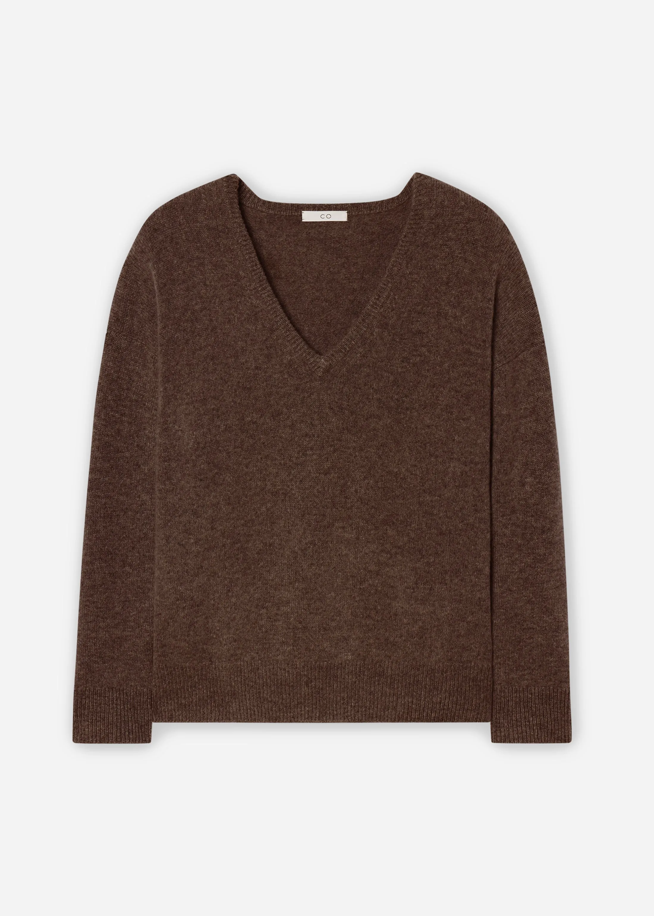 V-Neck Sweater in Cashmere - Brown sold by CO product image thumbnail 5