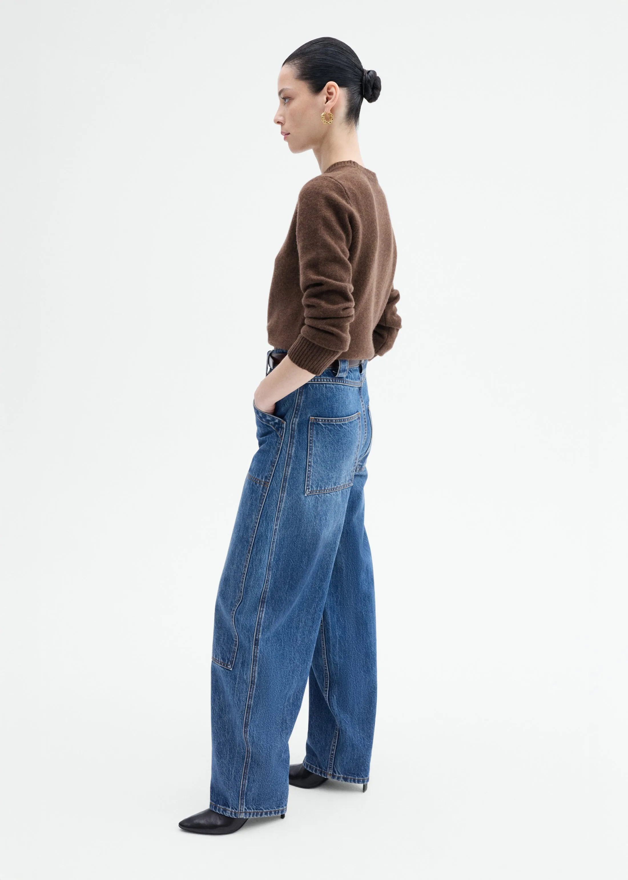 Crew Sweater in Cashmere - Brown sold by CO product image thumbnail 5