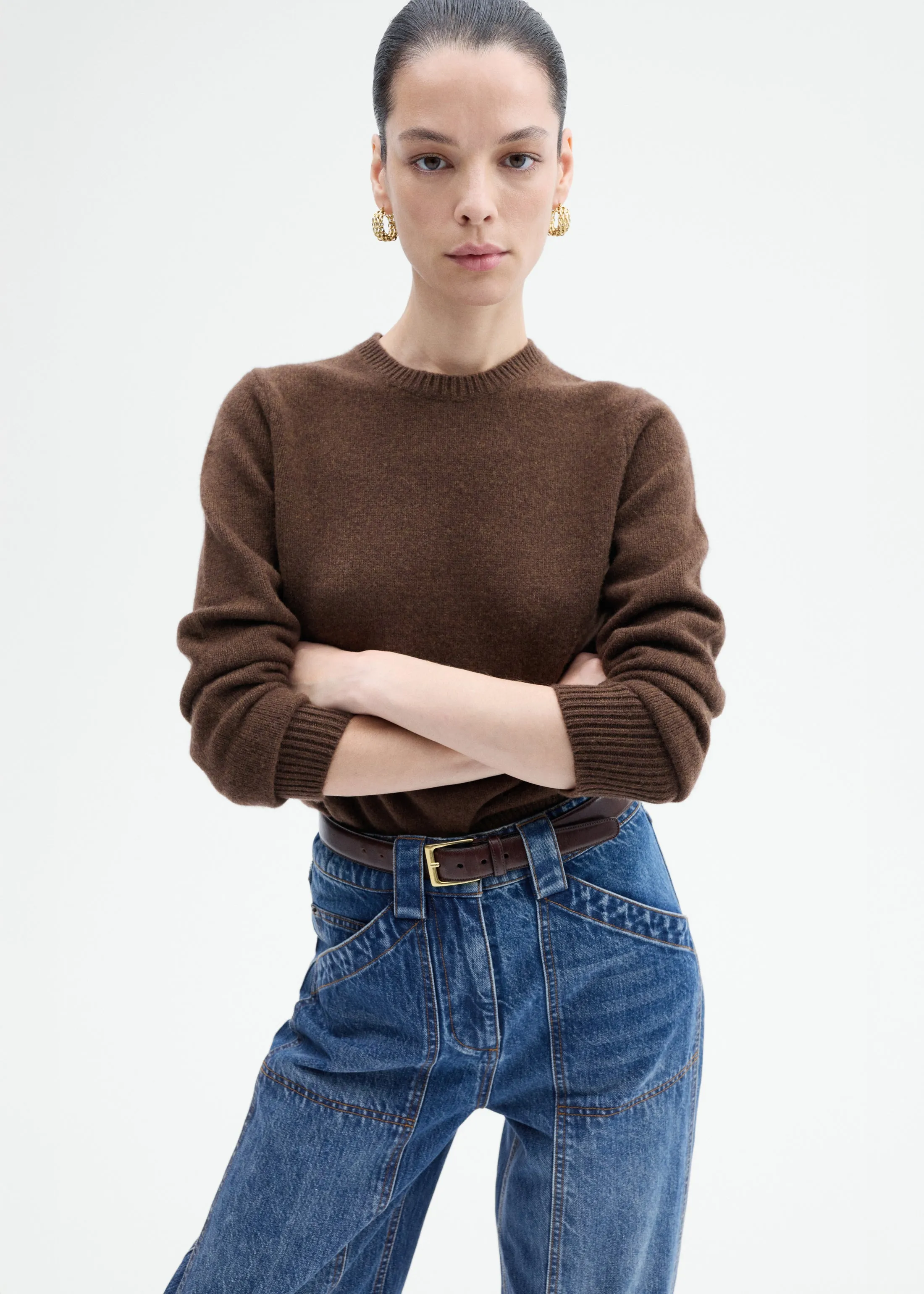 Crew Sweater in Cashmere - Brown sold by CO product image thumbnail 2