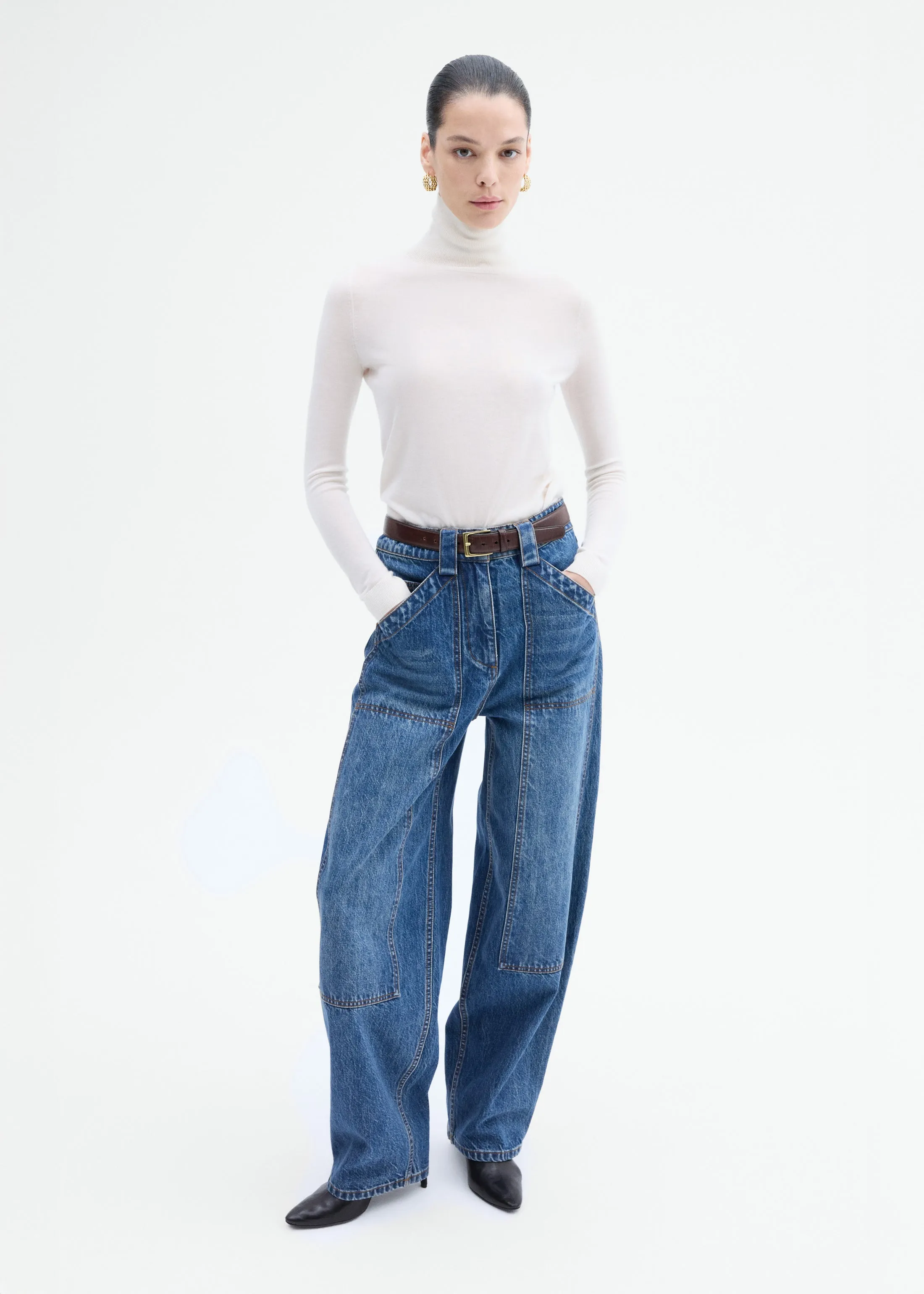 Slim Turtleneck in Fine Cashmere - Ivory sold by CO product image thumbnail 4