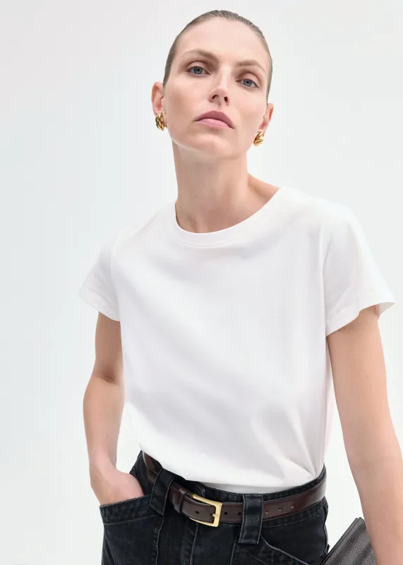 Fitted Tee in Cotton Jersey - Ivory sold by CO