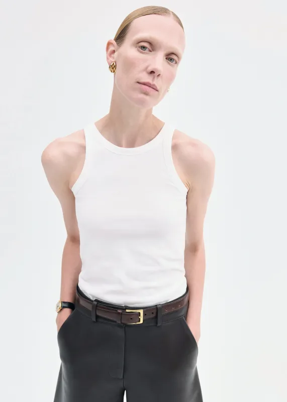 Sporty Tank in Cotton Jersey - Ivory sold by CO