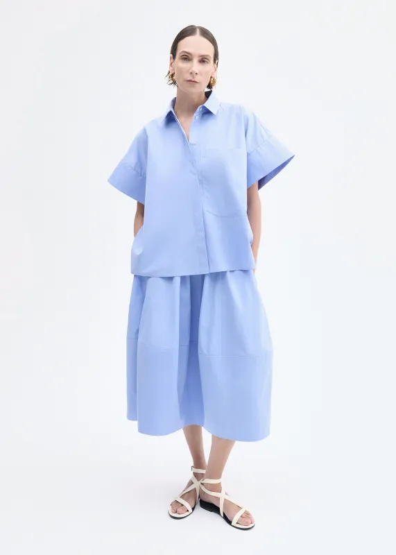 Full Skirt in Cotton Poplin - Blue sold by CO