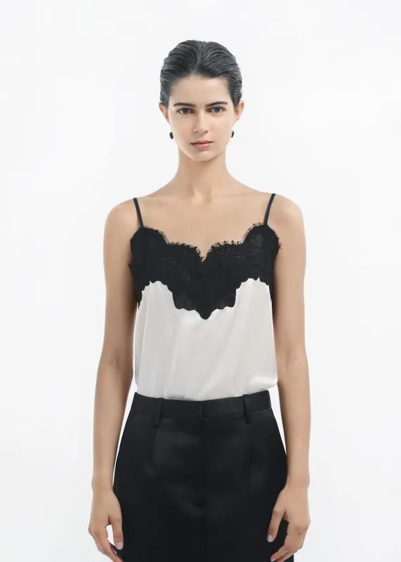 Lace Camisole in Silk - Ivory sold by CO