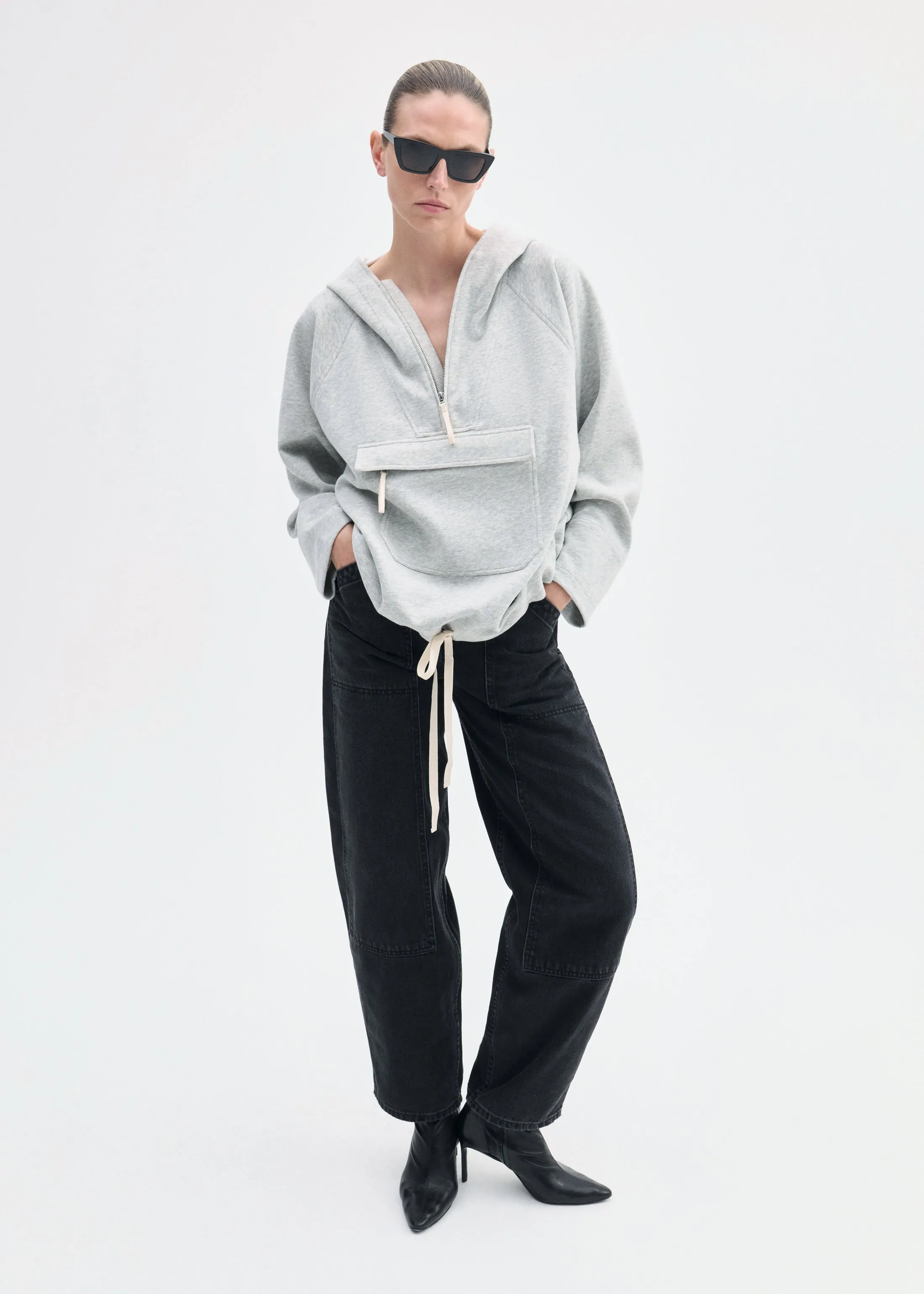Hooded Pullover in Scuba Jersey - Heather Grey sold by CO product image thumbnail 2