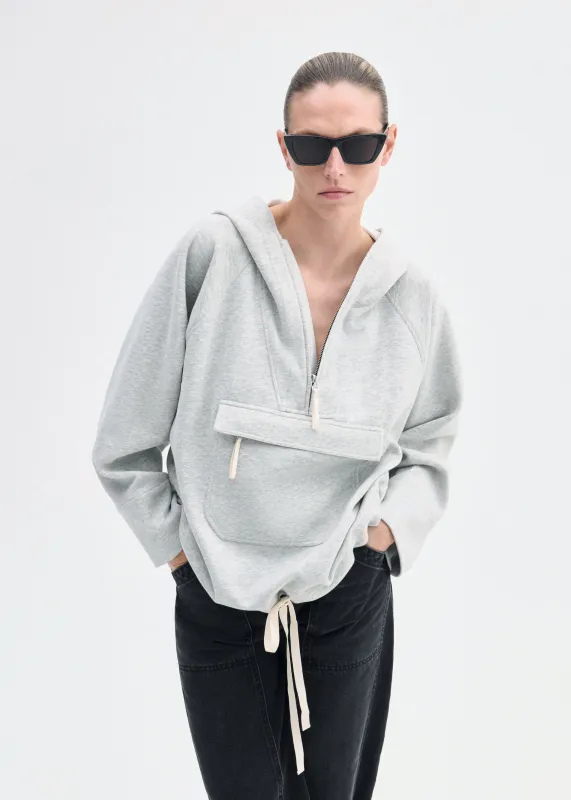 Hooded Pullover in Scuba Jersey - Heather Grey sold by CO