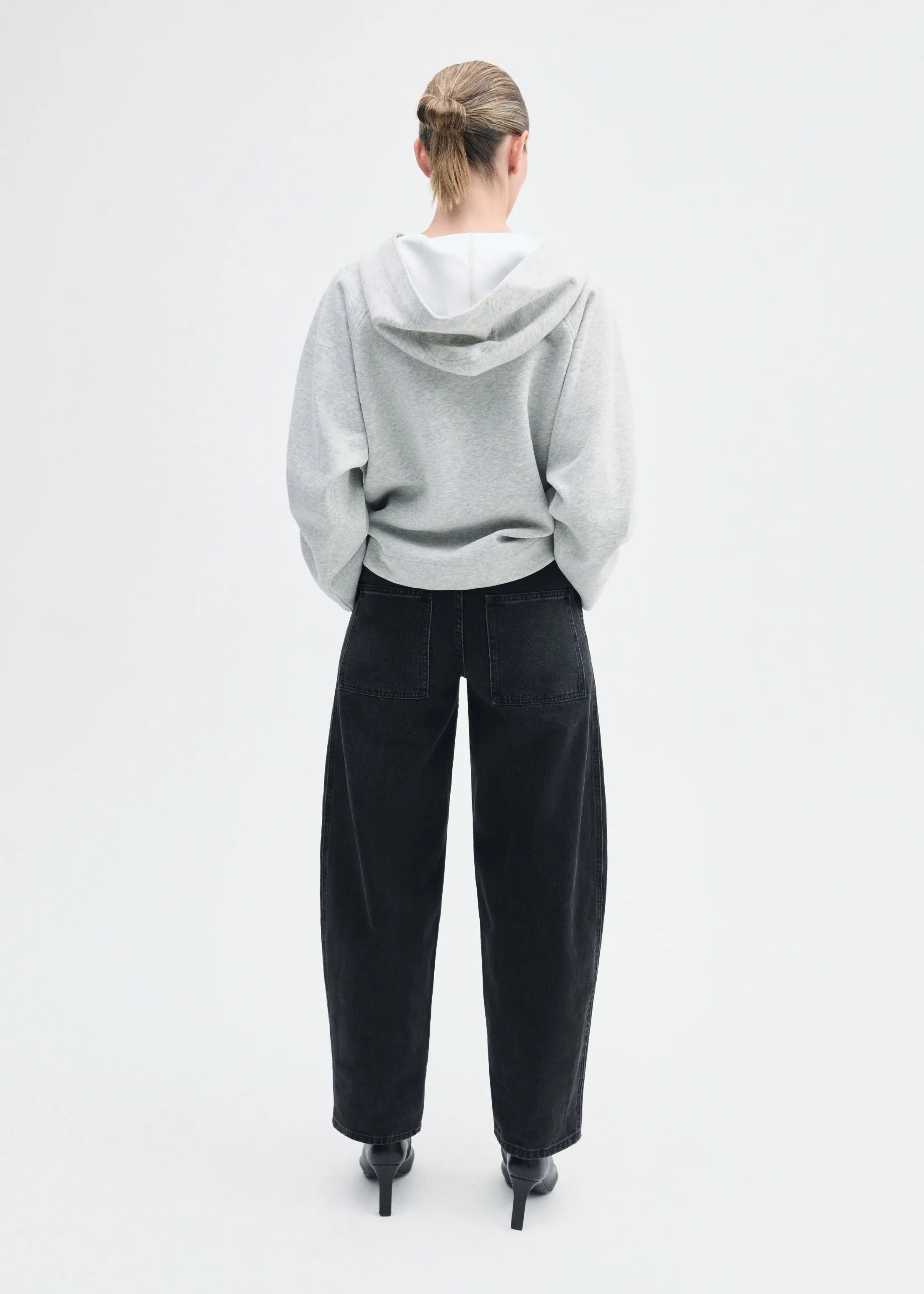 Hooded Pullover in Scuba Jersey - Heather Grey sold by CO product image thumbnail 4