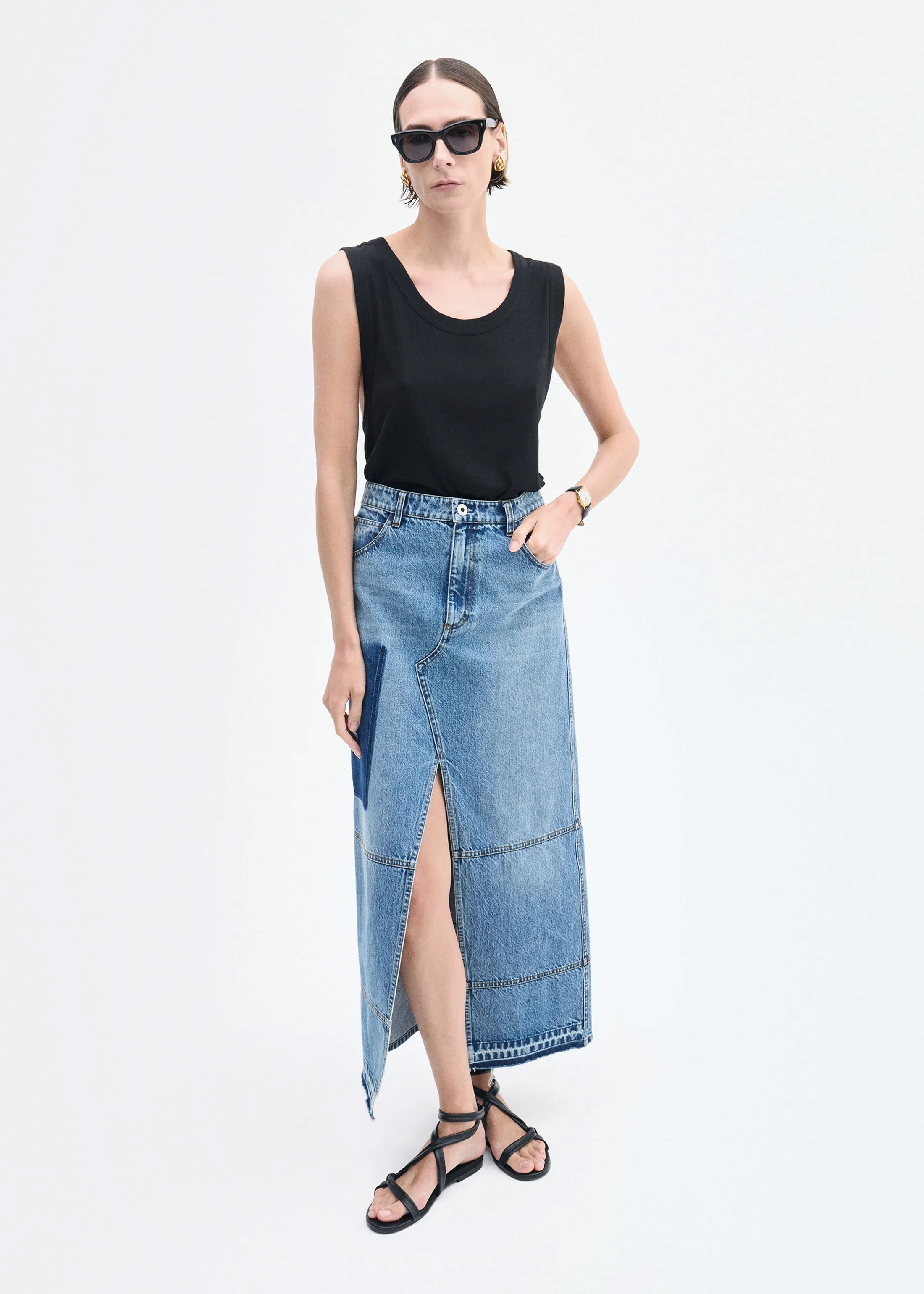 Loose Tank in Slub Jersey - Black sold by CO product image thumbnail 2