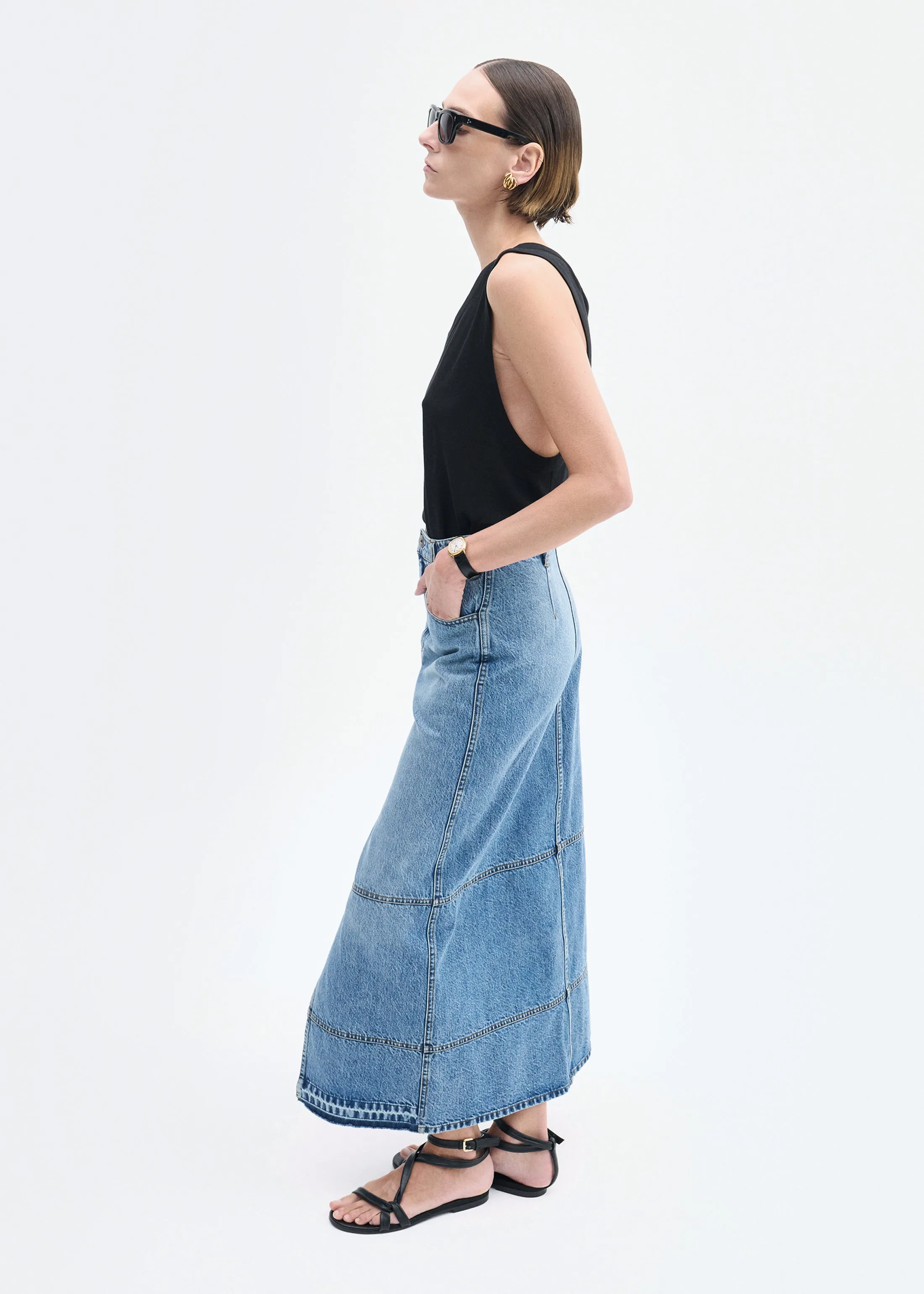 Loose Tank in Slub Jersey - Black sold by CO product image thumbnail 3