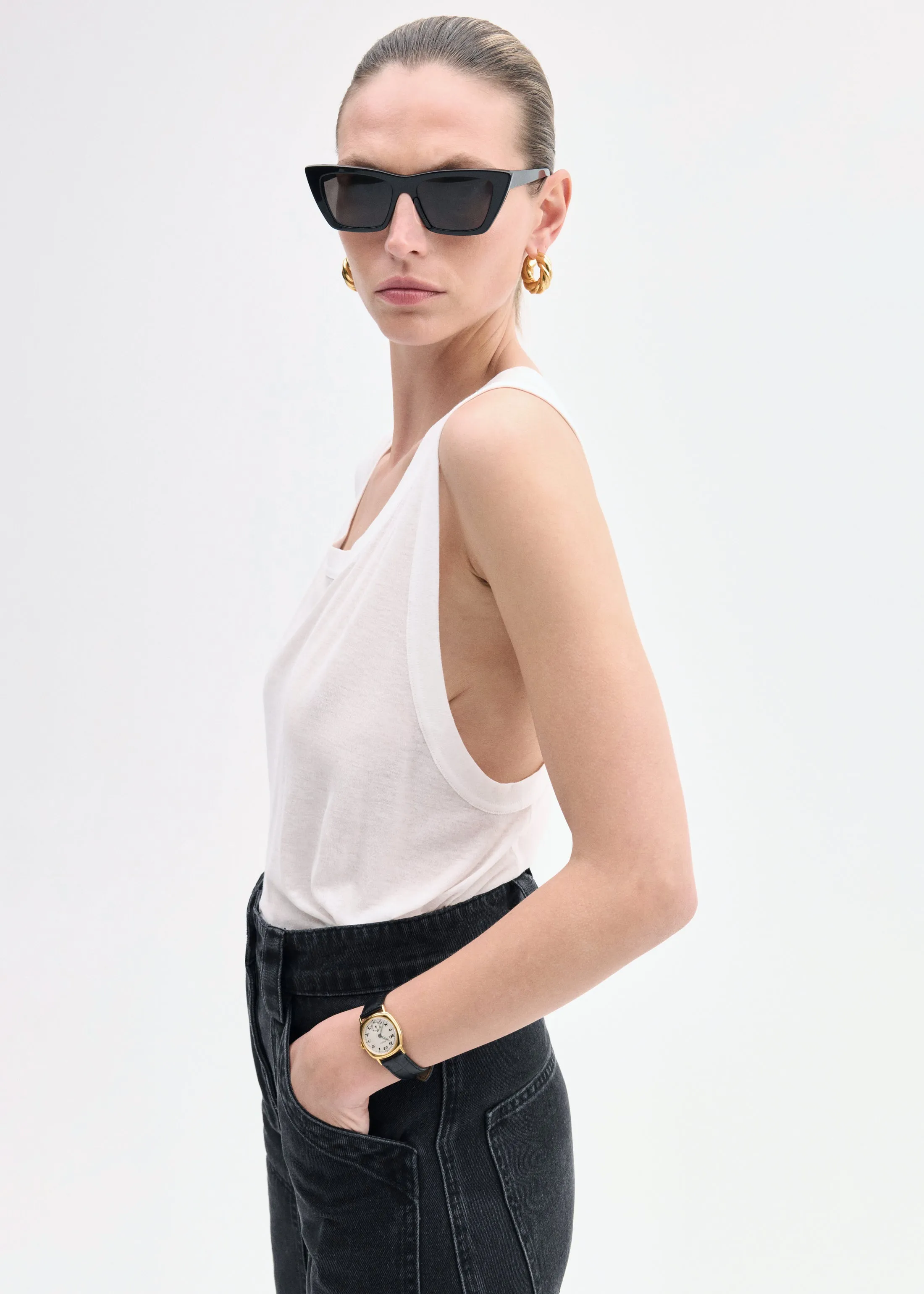 Loose Tank in Slub Jersey - White sold by CO product image thumbnail 3