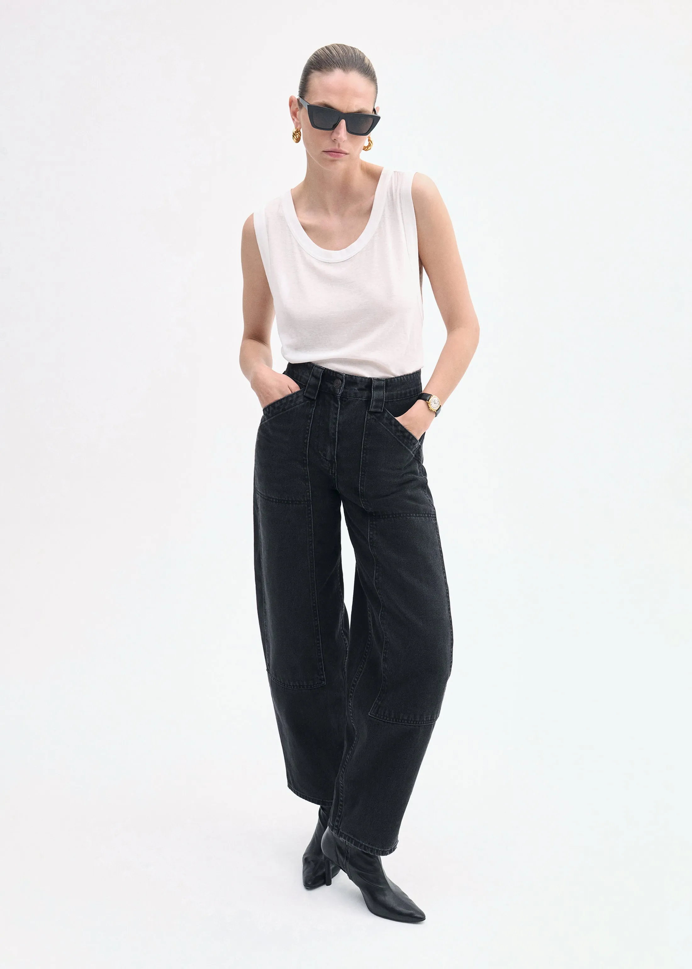 Loose Tank in Slub Jersey - White sold by CO product image thumbnail 2