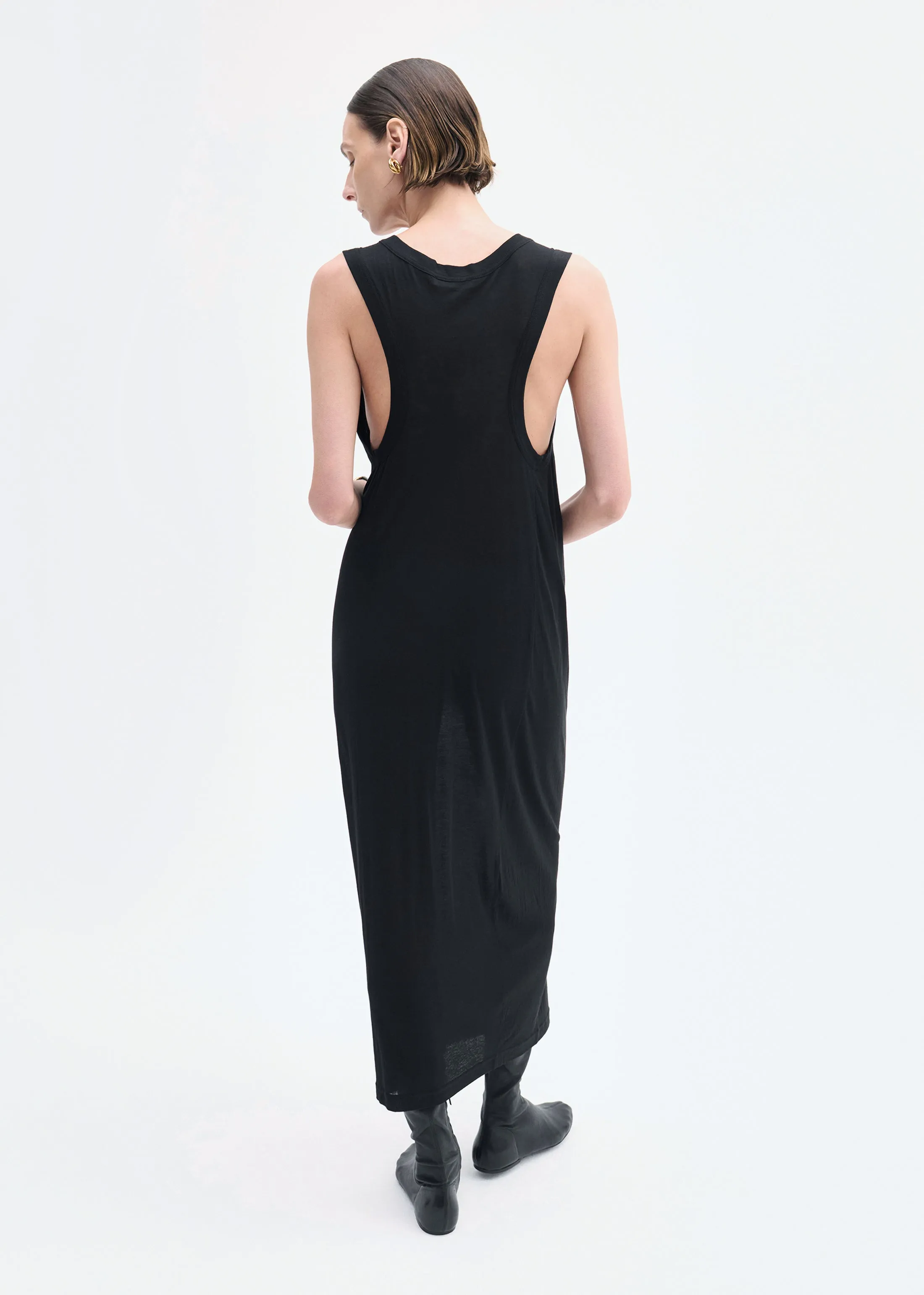 Tank Dress in Slub Jersey - Black sold by CO product image thumbnail 3