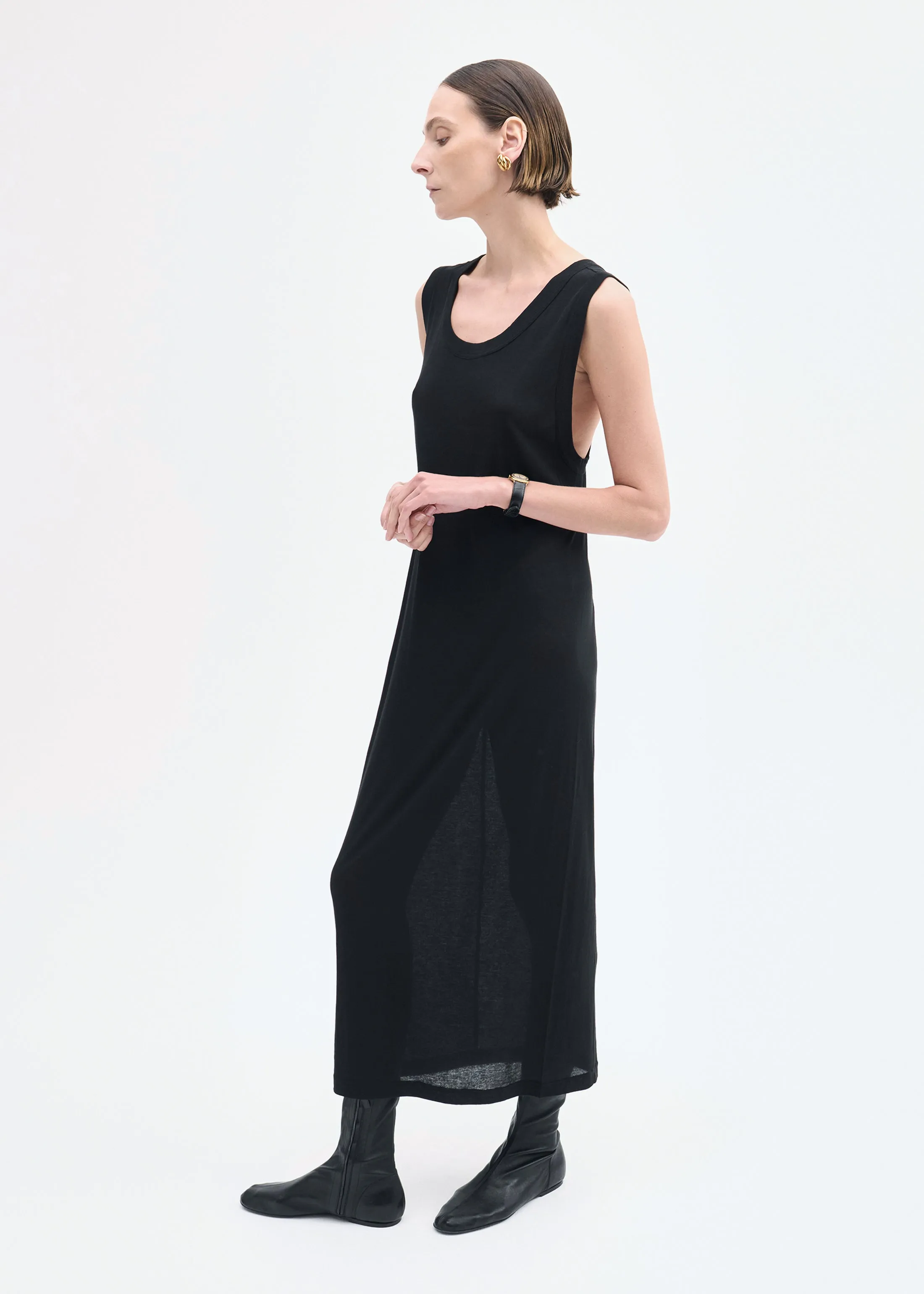 Tank Dress in Slub Jersey - Black sold by CO product image thumbnail 2