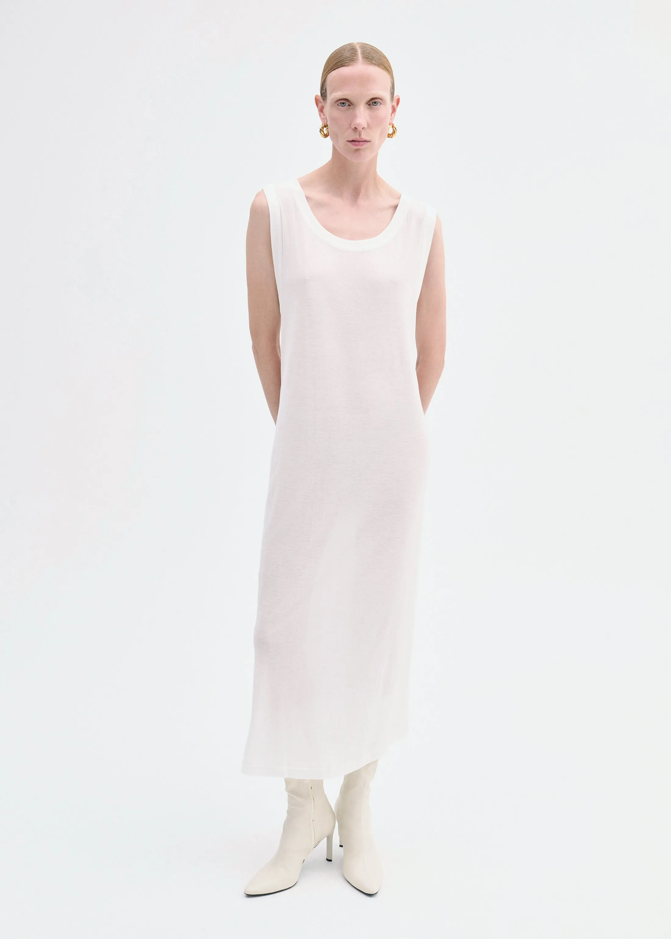 Tank Dress in Slub Jersey - Ivory sold by CO