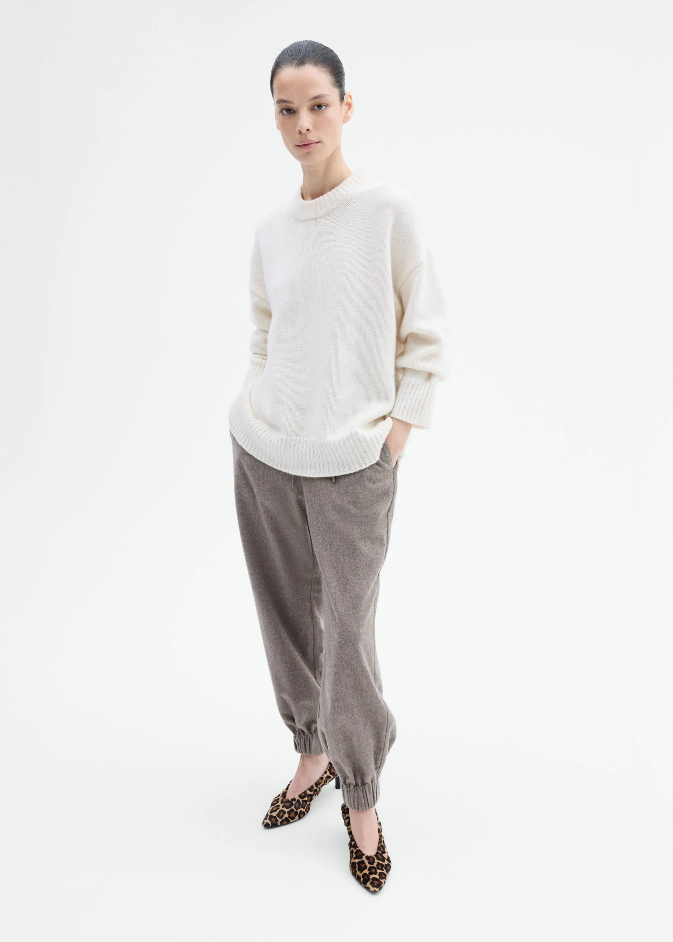 Boyfriend Crew Sweater in Wool Cashmere - Ivory sold by CO product image thumbnail 3