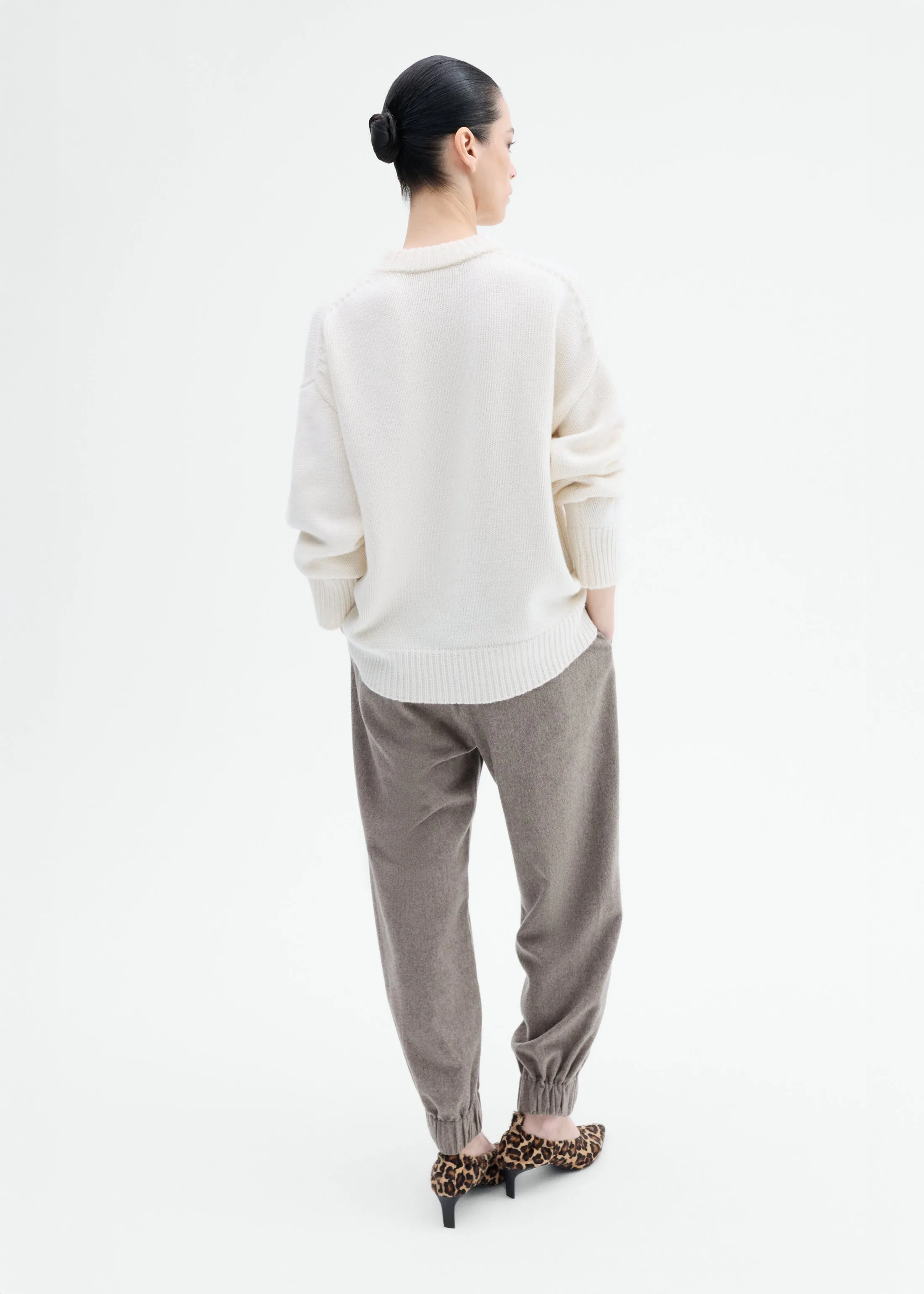 Boyfriend Crew Sweater in Wool Cashmere - Ivory sold by CO product image thumbnail 4