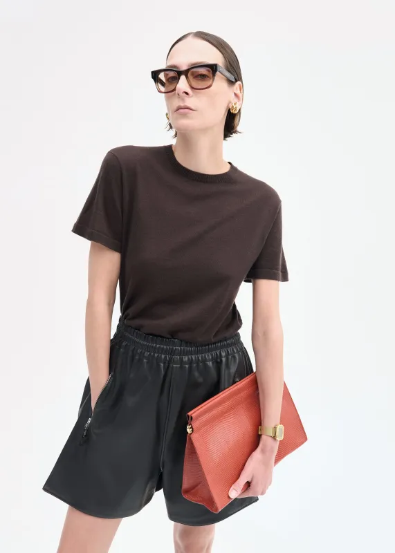 T-Shirt in Fine Cashmere - Chocolate sold by CO