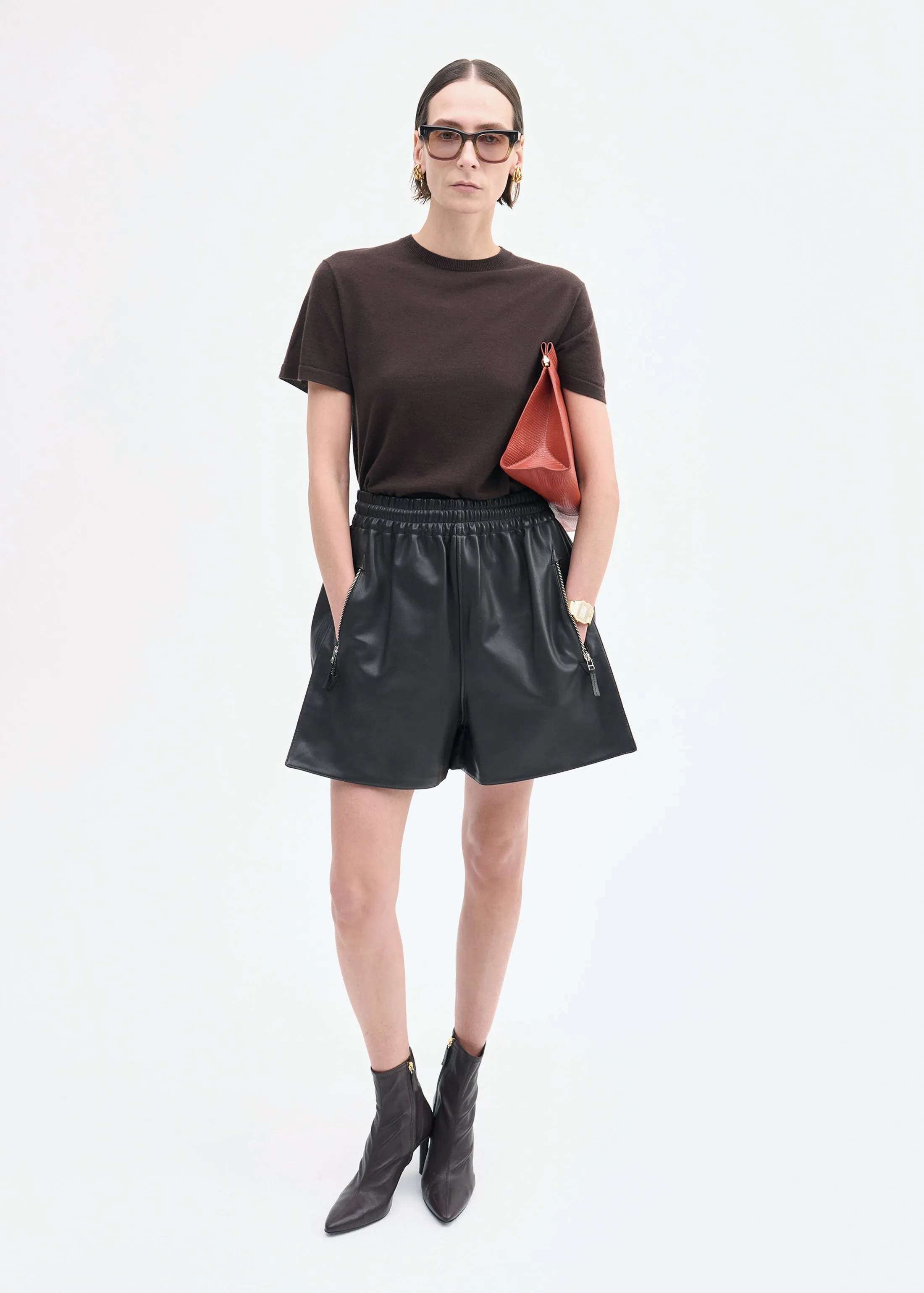 T-Shirt in Fine Cashmere - Chocolate sold by CO product image thumbnail 2