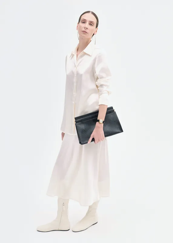 Bias Cut Slip Skirt in Silk - Ivory made by CO