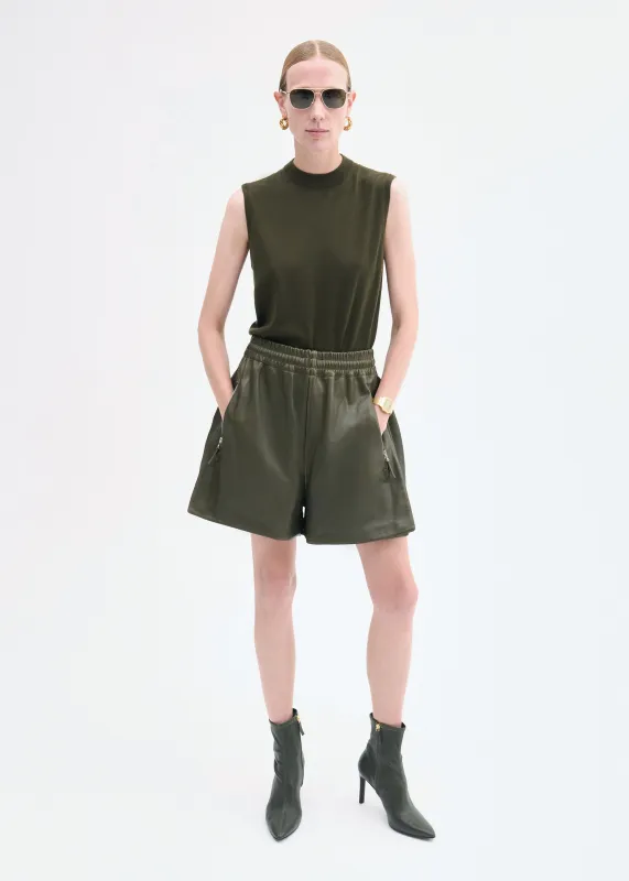 Combat Short in Leather - Olive sold by CO