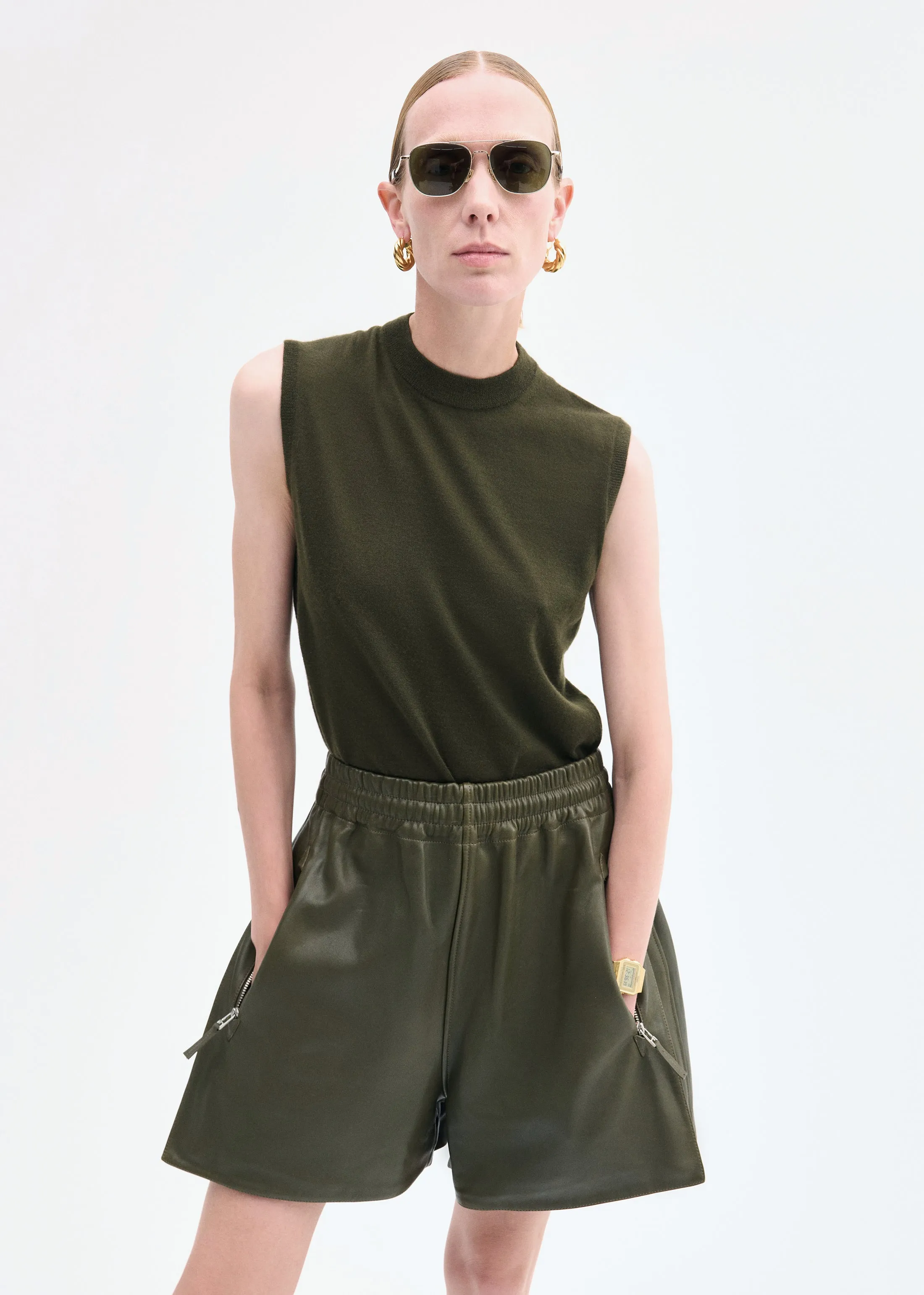 Combat Short in Leather - Olive sold by CO product image thumbnail 2