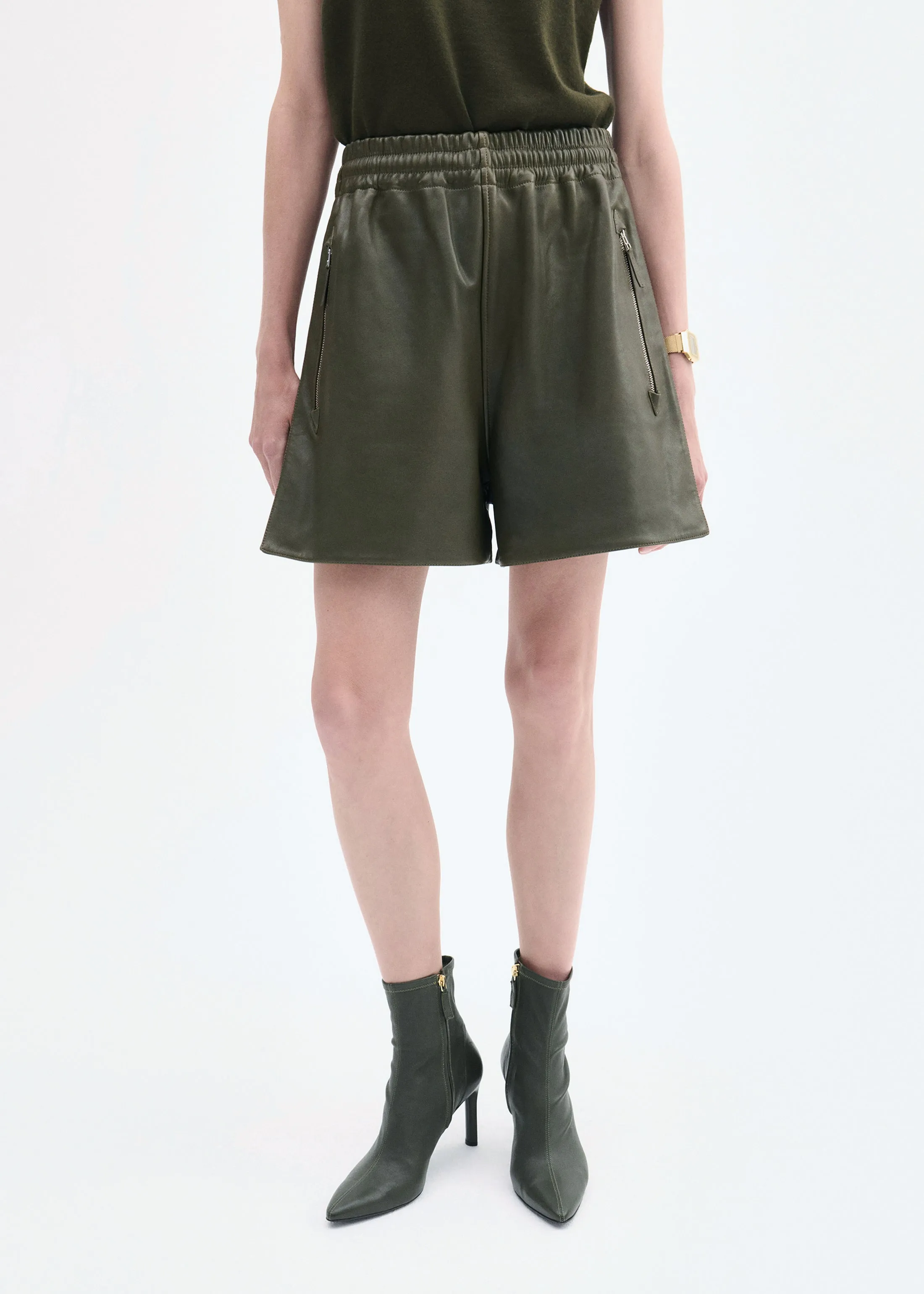 Combat Short in Leather - Olive sold by CO product image thumbnail 3