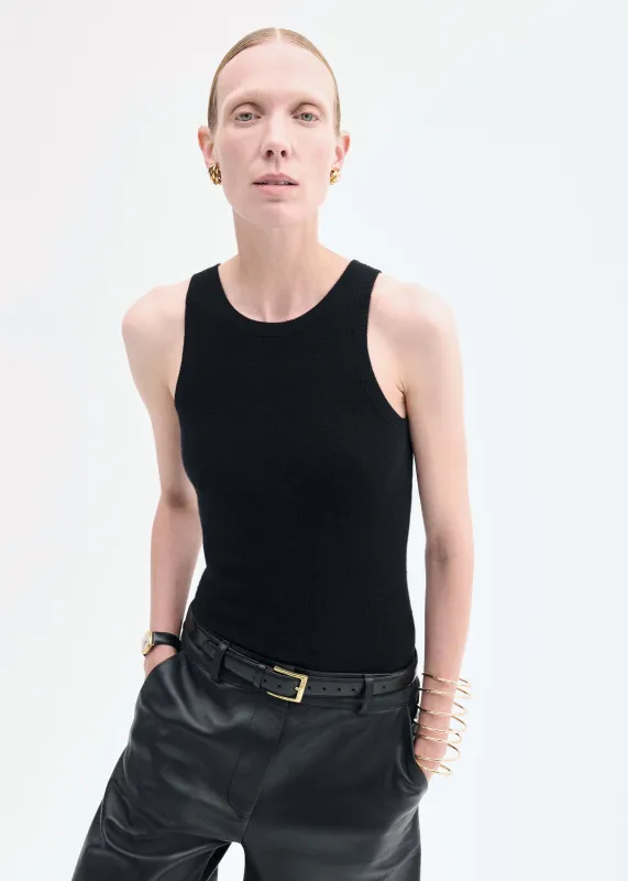 Sporty Tank in Fine Cashmere - Black sold by CO