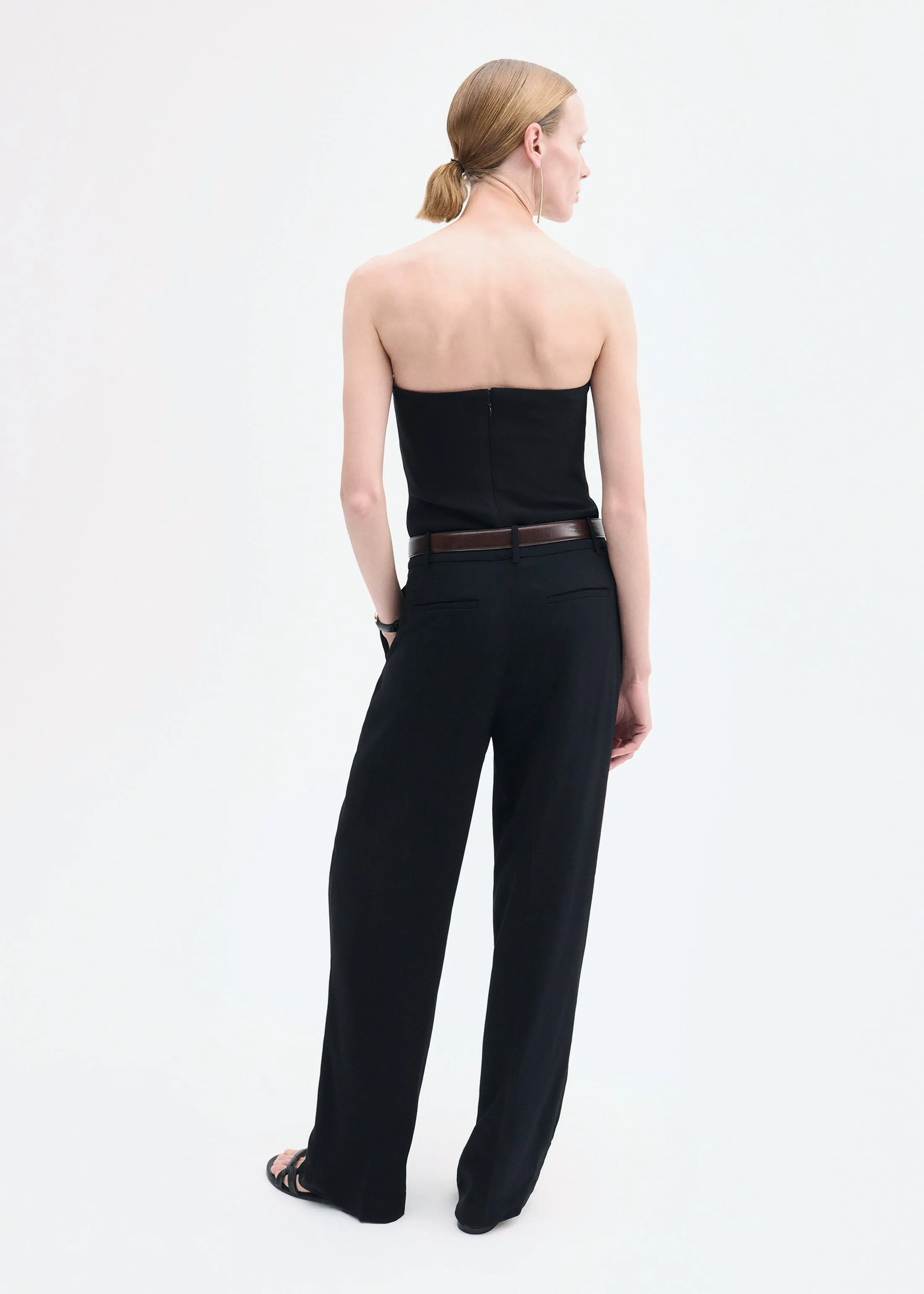 Strapless Bustier Top in Crepe - Black sold by CO product image thumbnail 2