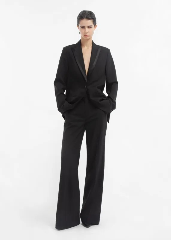 Tuxedo Pant in Wool and Silk - Black sold by CO