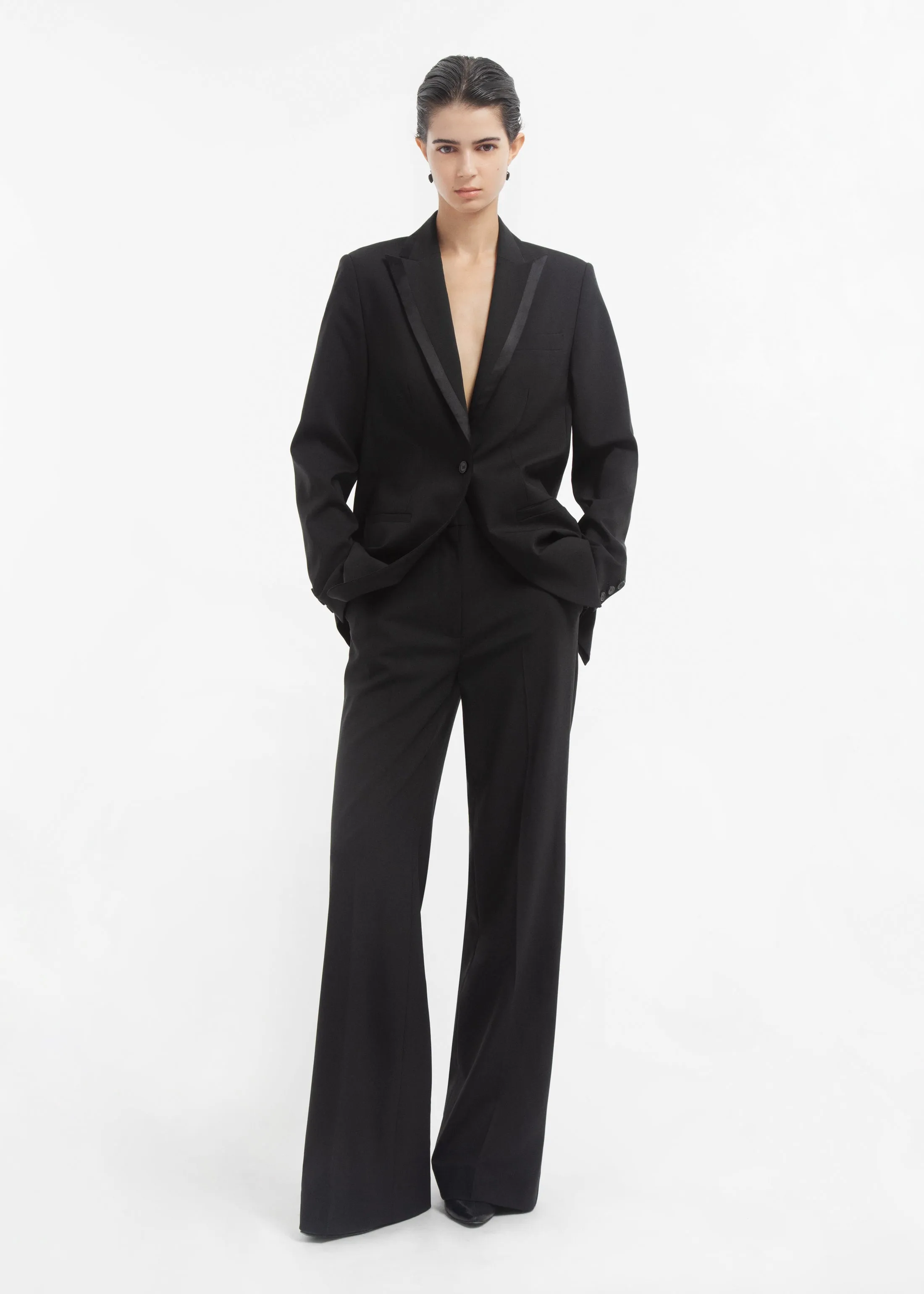 Tuxedo Jacket in Wool and Silk - Black sold by CO product image thumbnail 5