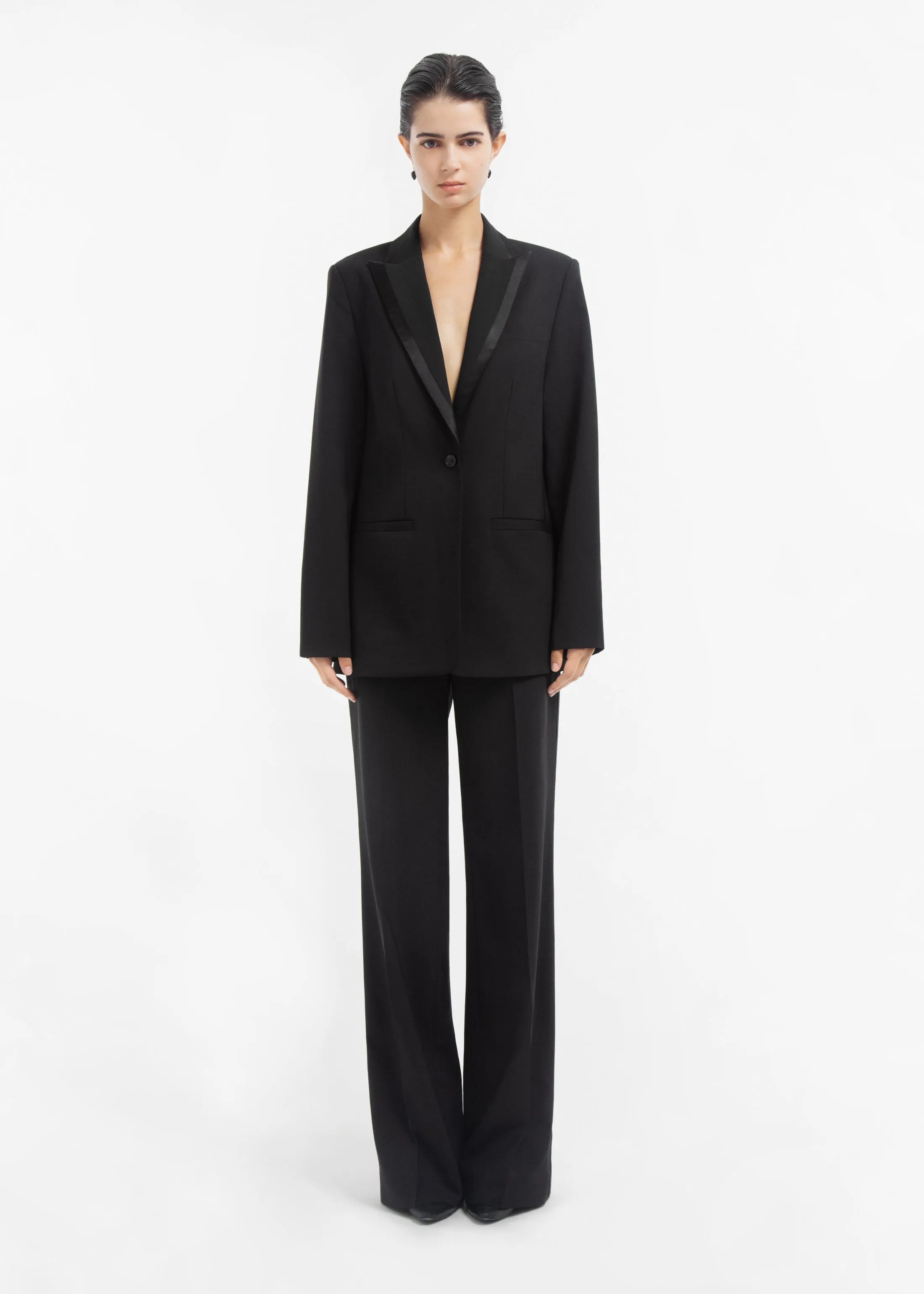 Tuxedo Jacket in Wool and Silk - Black sold by CO product image thumbnail 2